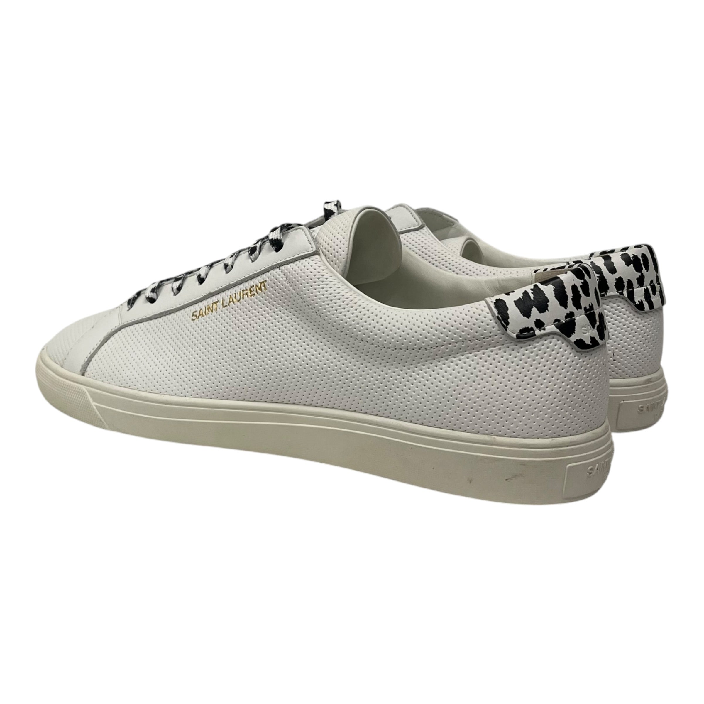 SAINT LAURENT/Low-Sneakers/US 10/Leather/WHT/animal print view 2