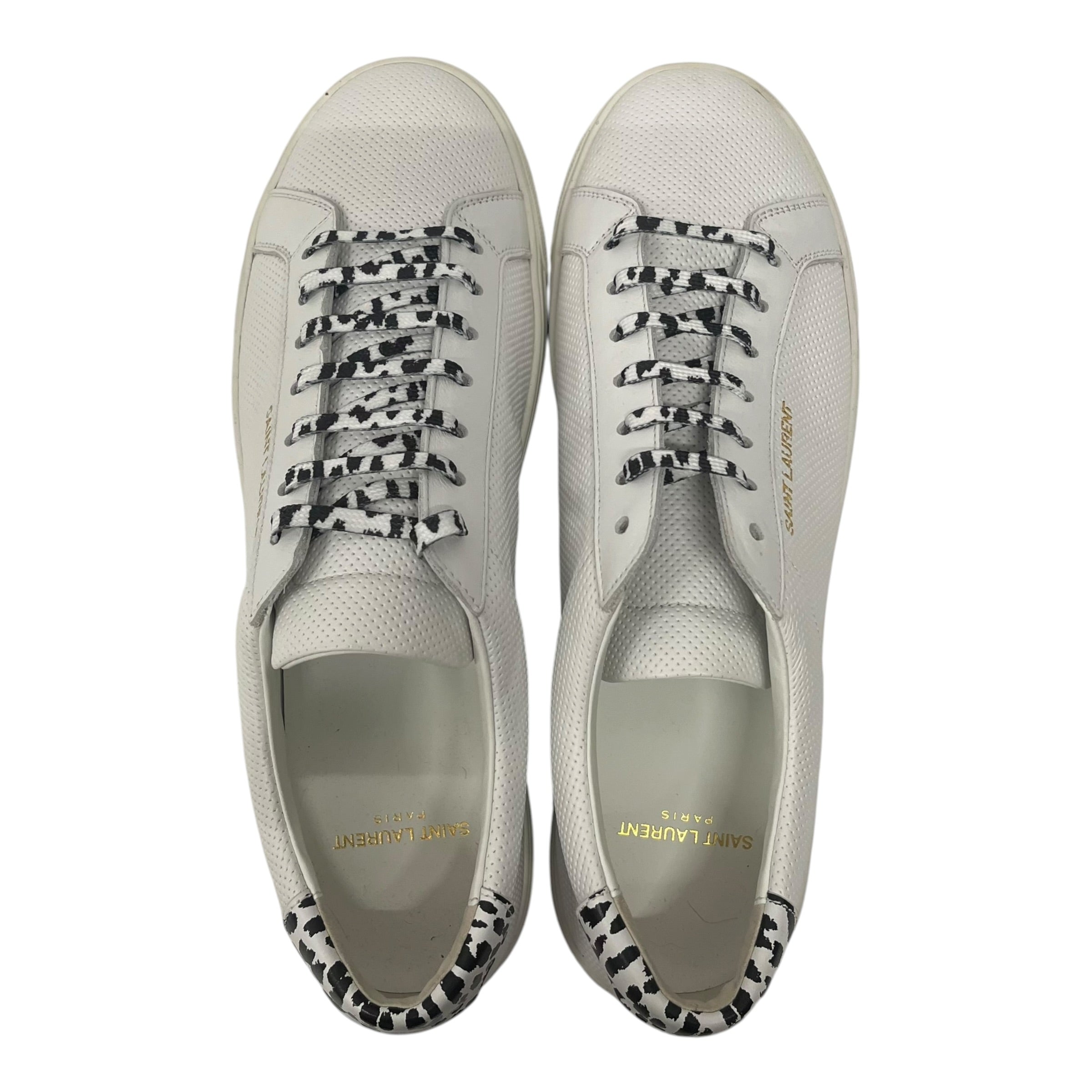 SAINT LAURENT/Low-Sneakers/US 10/Leather/WHT/animal print view 3