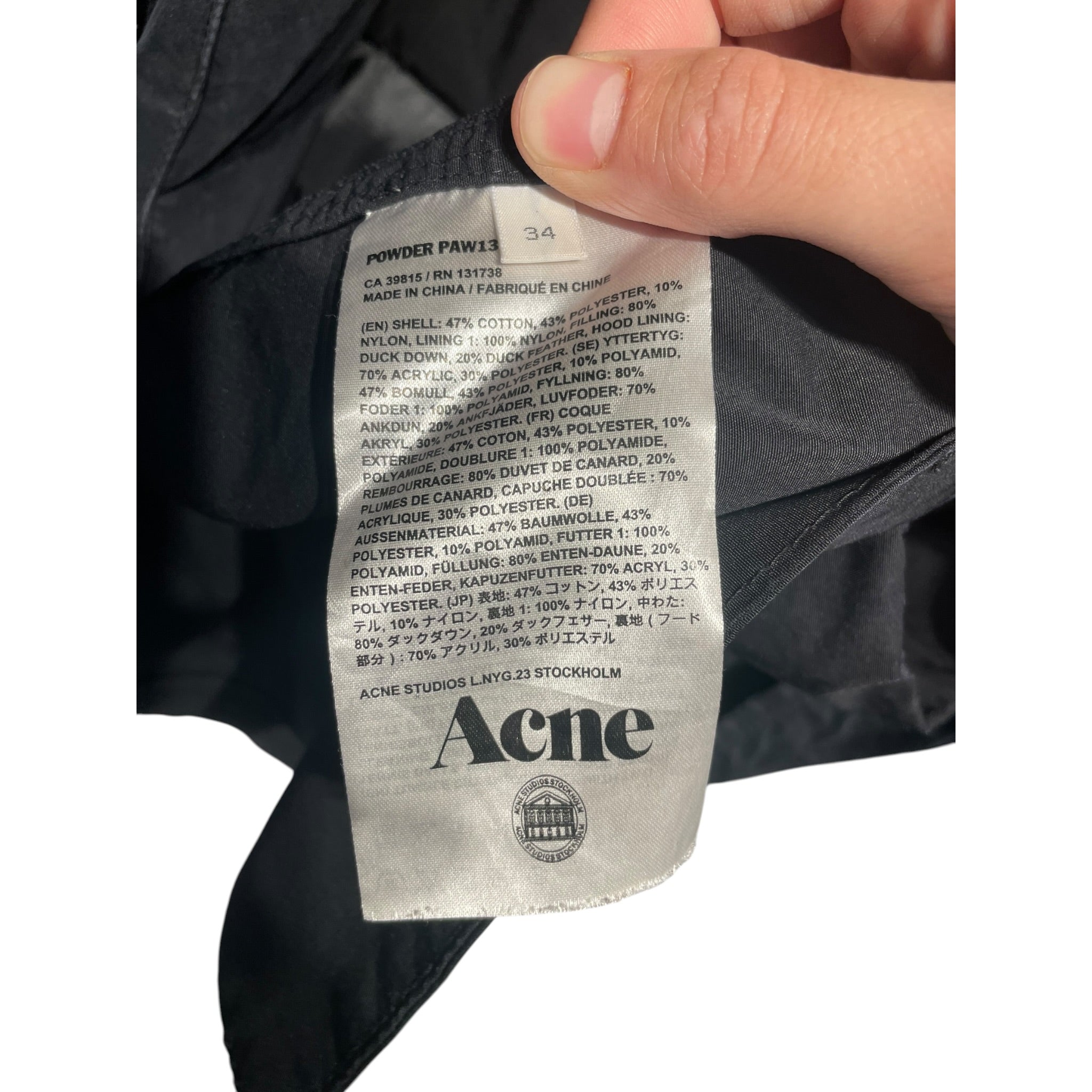 Acne Studios/Quilted Jkt/L/Cotton/BLK/MILITARY JACKET STYLE view 4