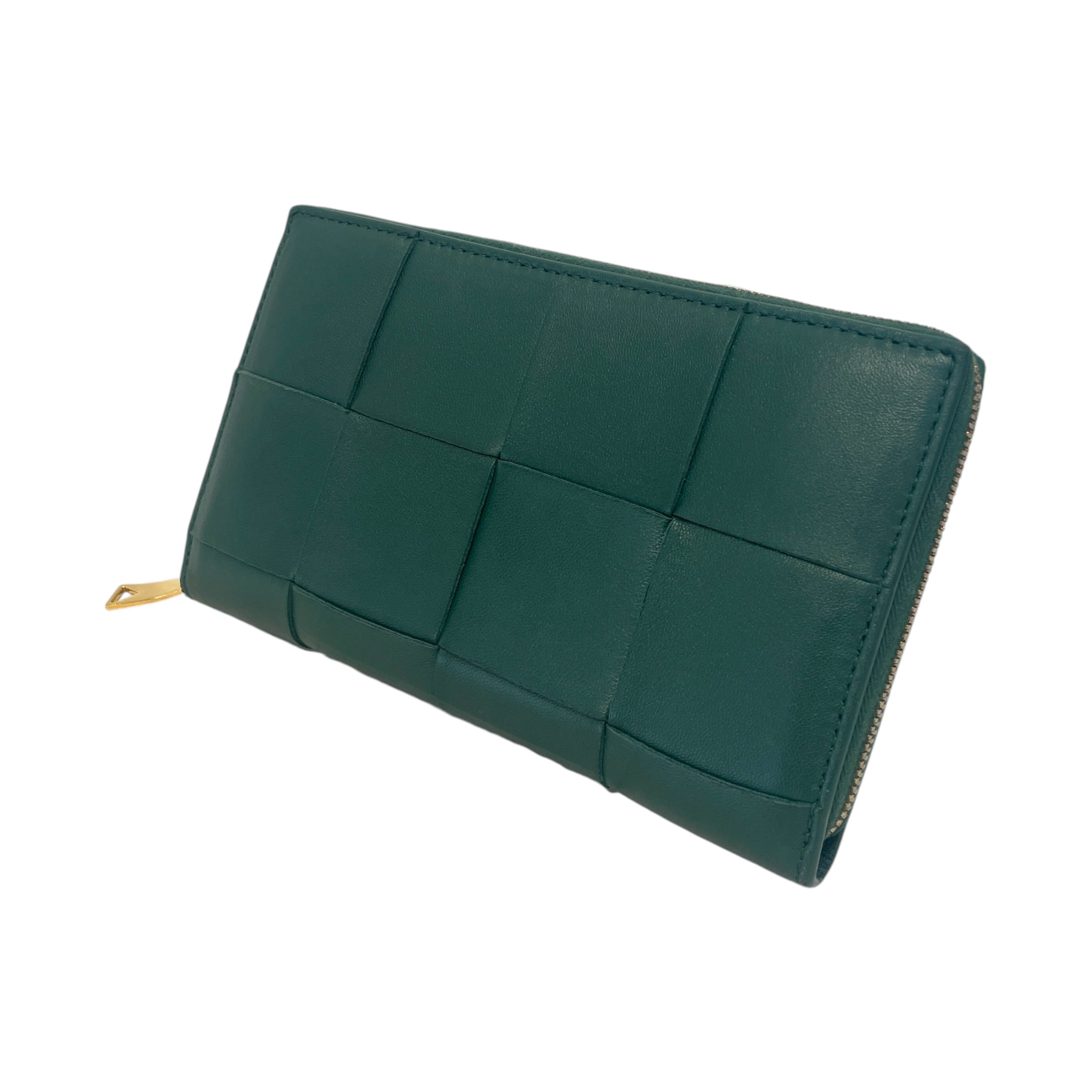 BOTTEGA VENETA/Long Wallet/Leather/GRN/L's/Cassette ZIp view 1