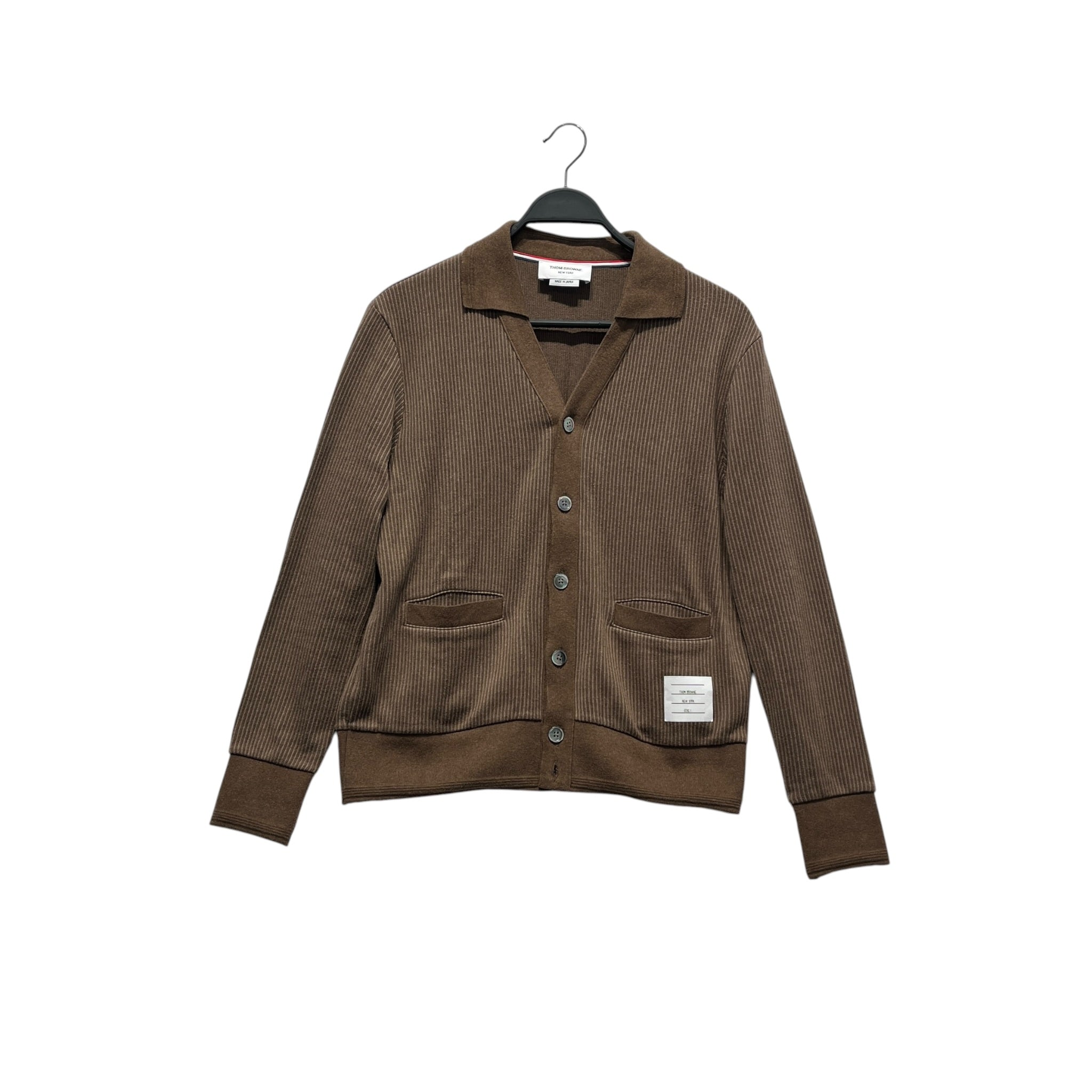 THOM BROWNE. NEW YORK/Cardigan/Cotton/BRW/brown stripes view 1