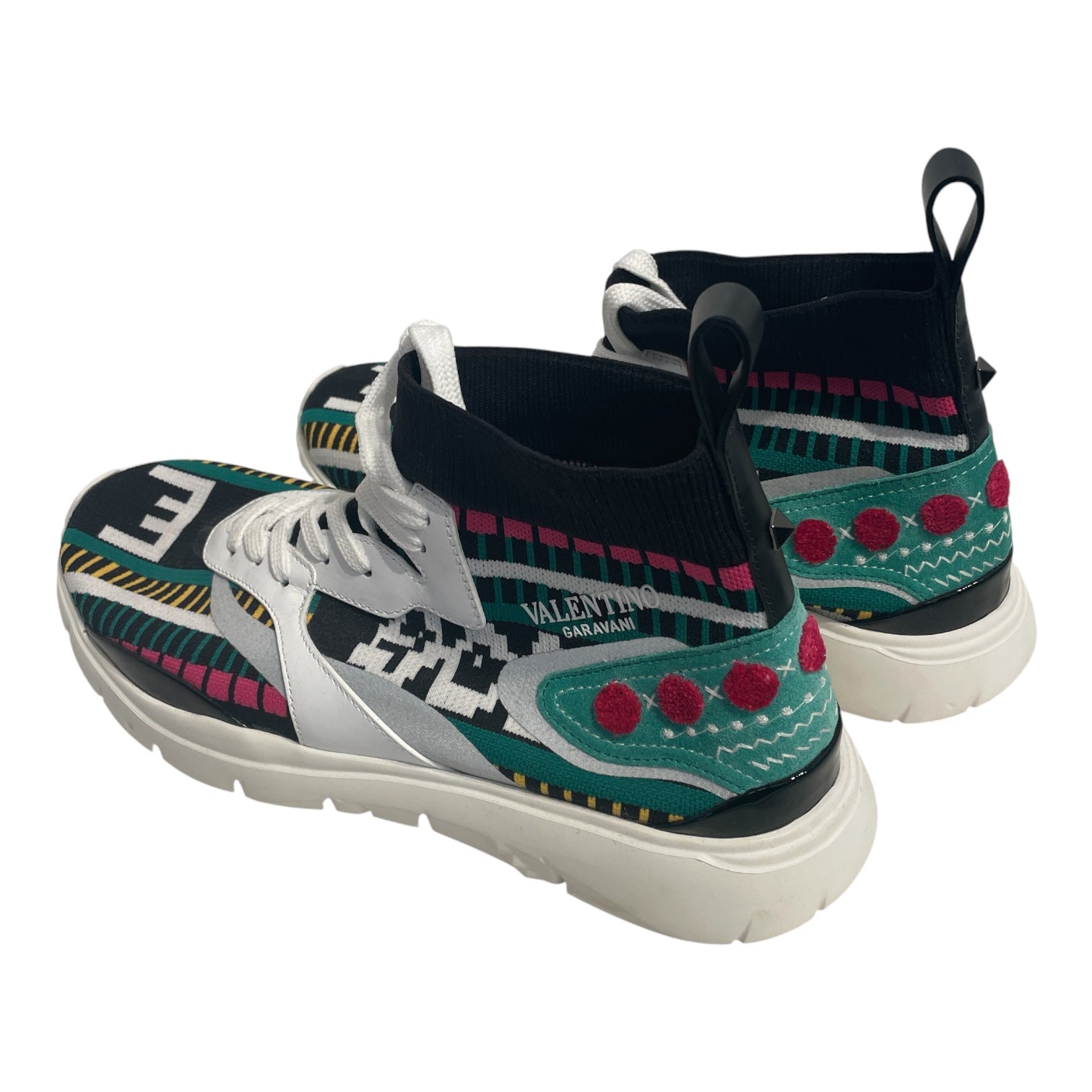 VALENTINO/Hi-Sneakers/EU 41.5/Cotton/MLT/green/pink/yellow view 2