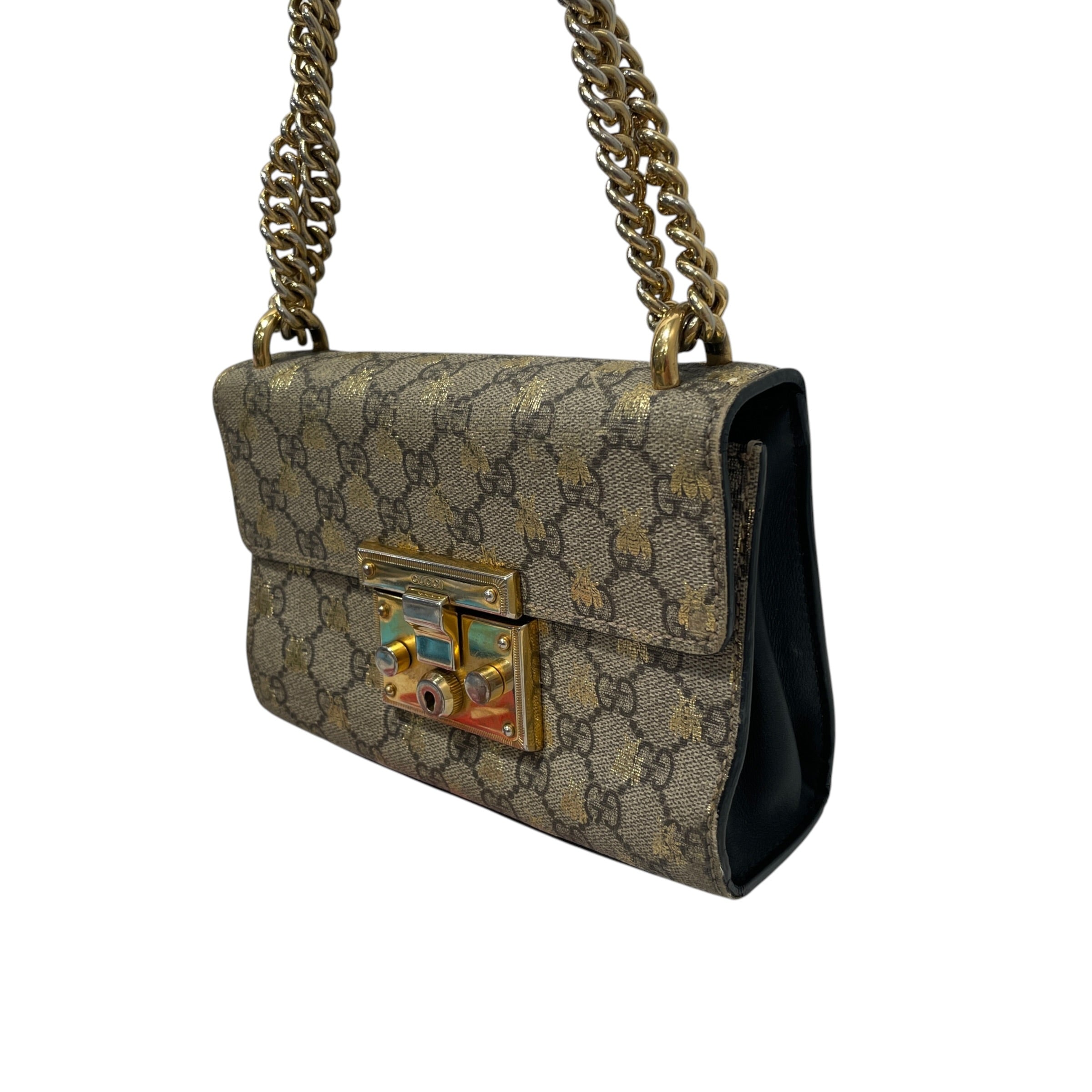 GUCCI/Hand Bag/Monogram/Leather/BRW/Supreme Padlock BAg view 2