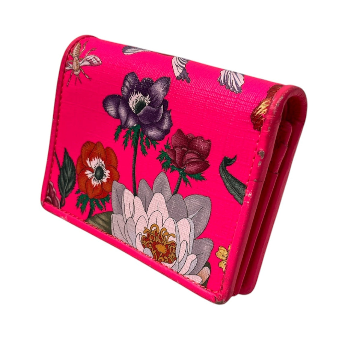 GUCCI/Bifold Wallet/Floral Pattern/Leather/PNK/ view 2