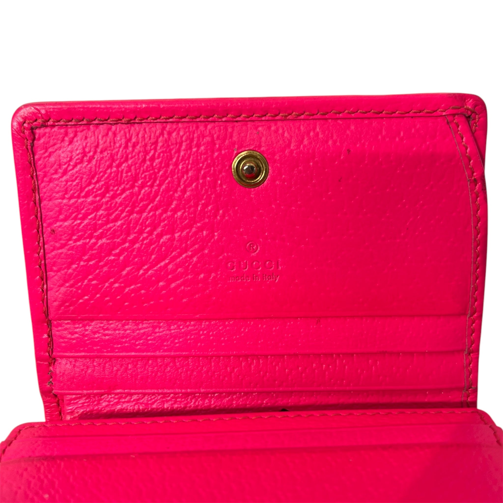 GUCCI/Bifold Wallet/Floral Pattern/Leather/PNK/ view 3