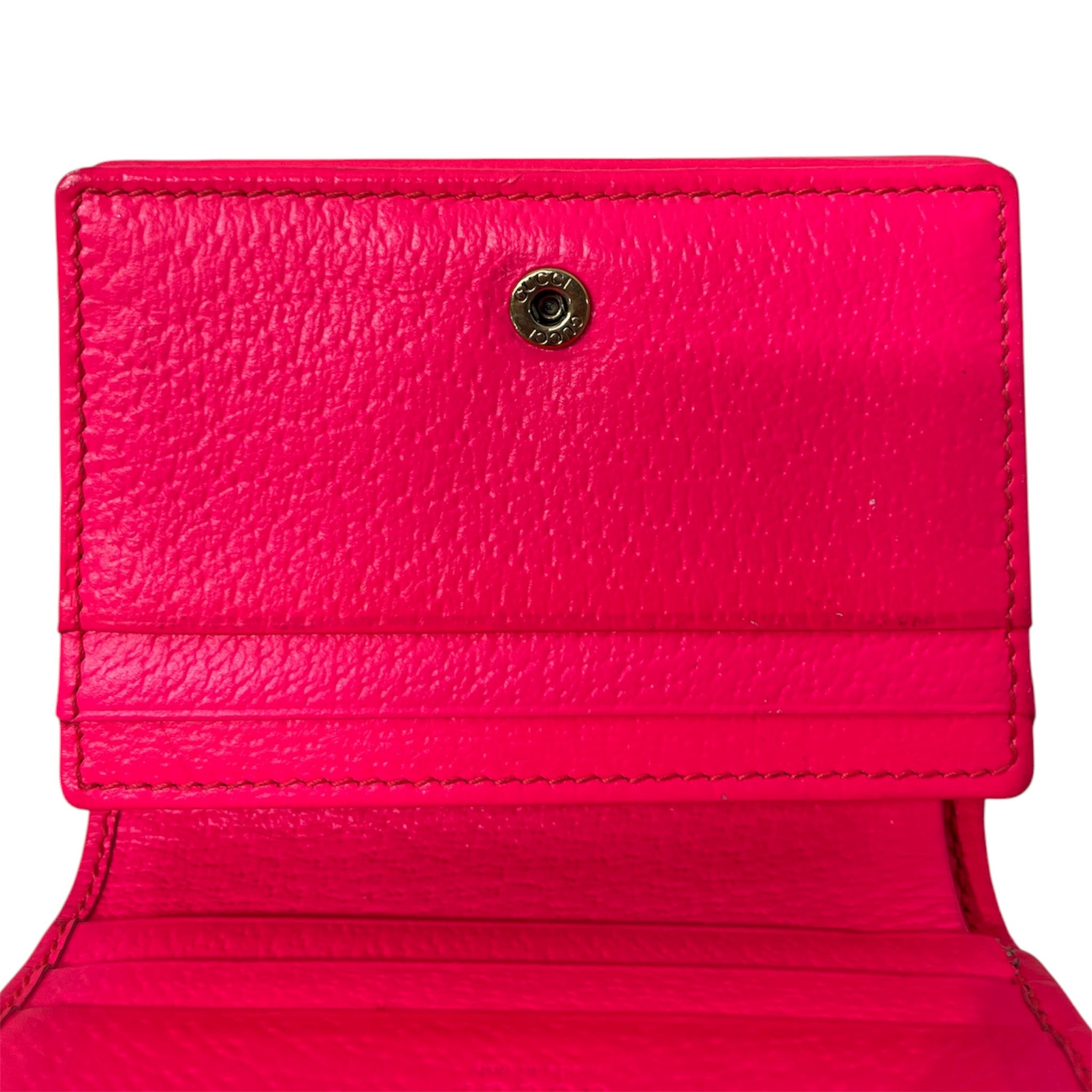GUCCI/Bifold Wallet/Floral Pattern/Leather/PNK/ view 4