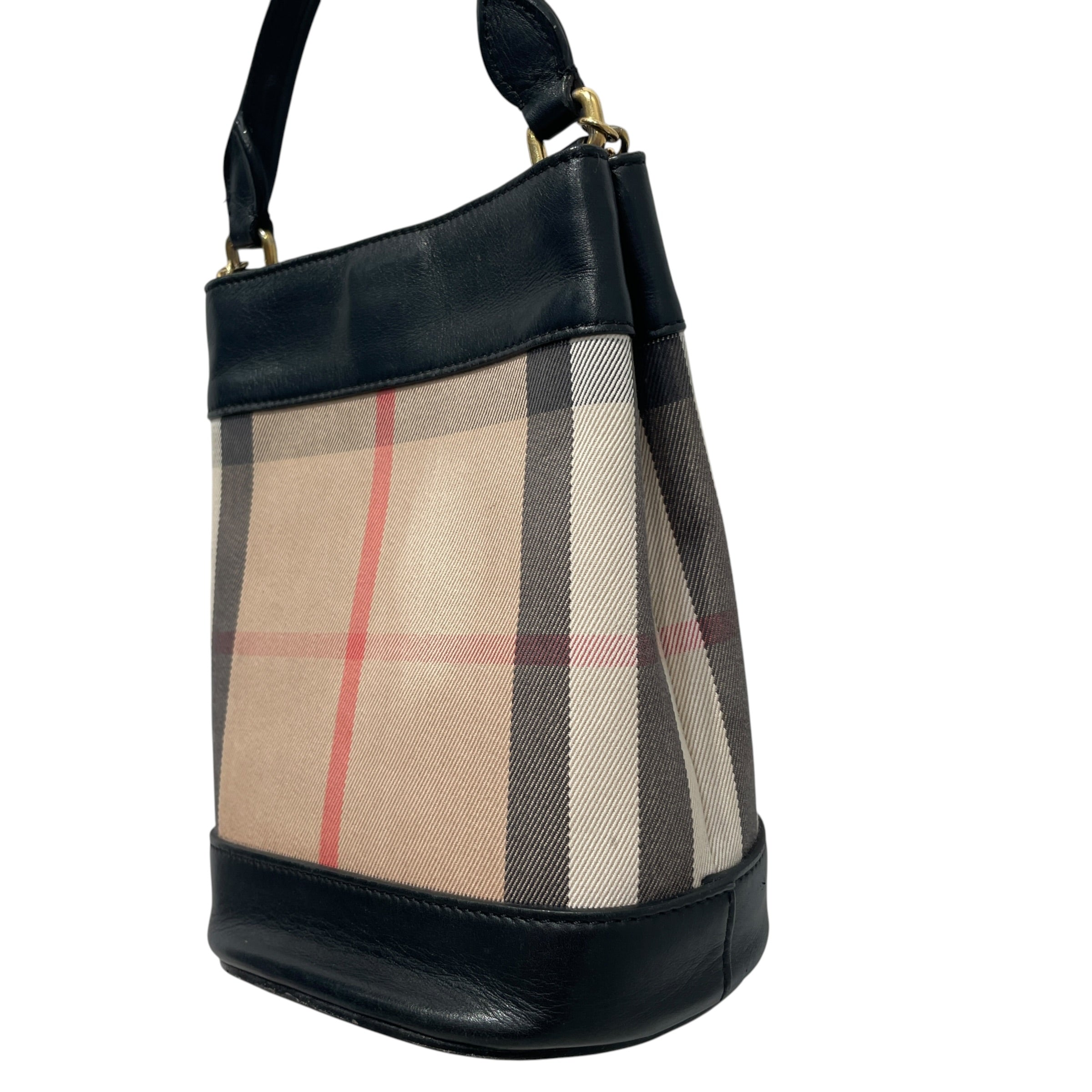 BURBERRY/Hand Bag/Stripe/Leather/BRW/House Check Bucket Bag view 4