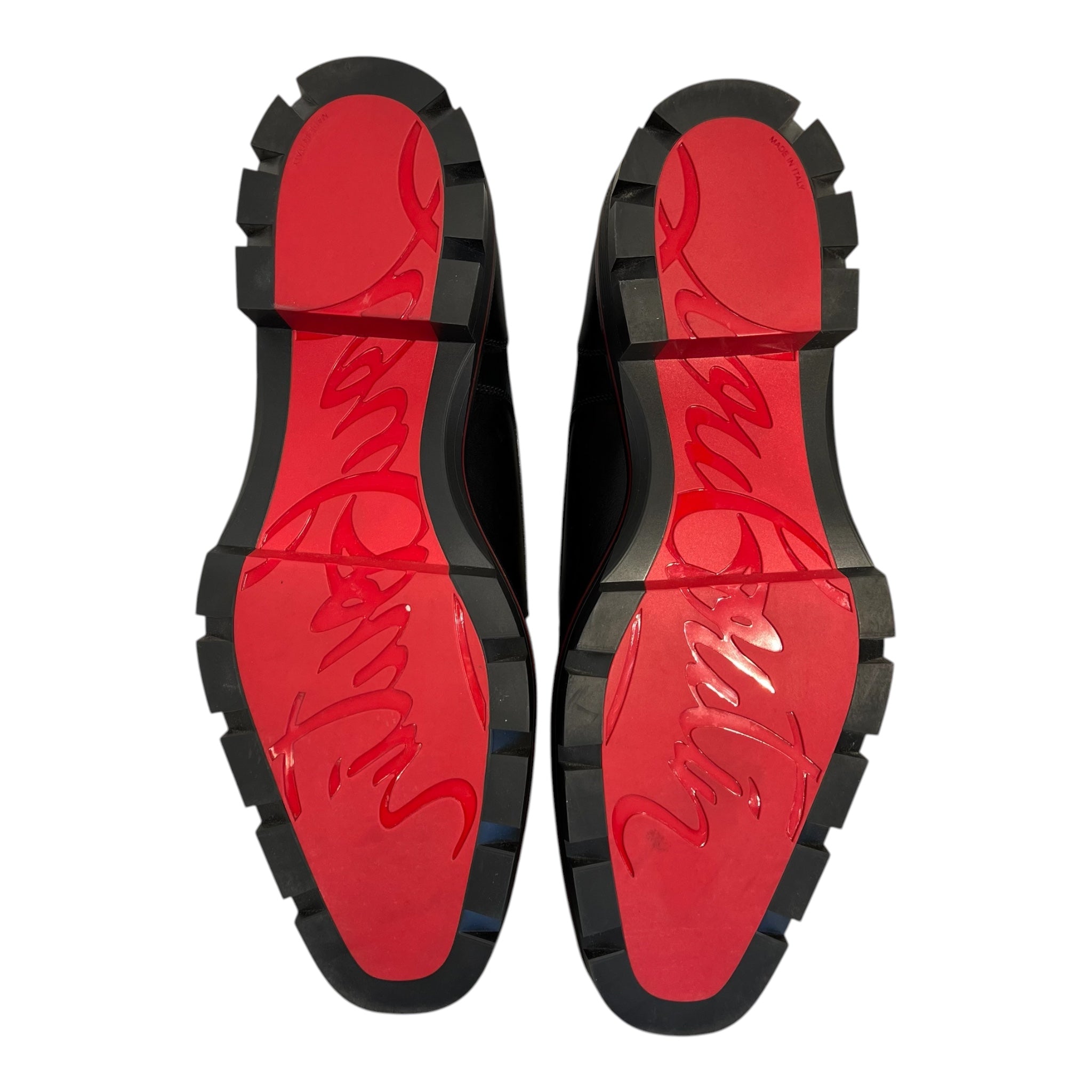 Christian Louboutin/Dress Shoes/EU 42/Leather/BLK/red bottom chunky derby view 4