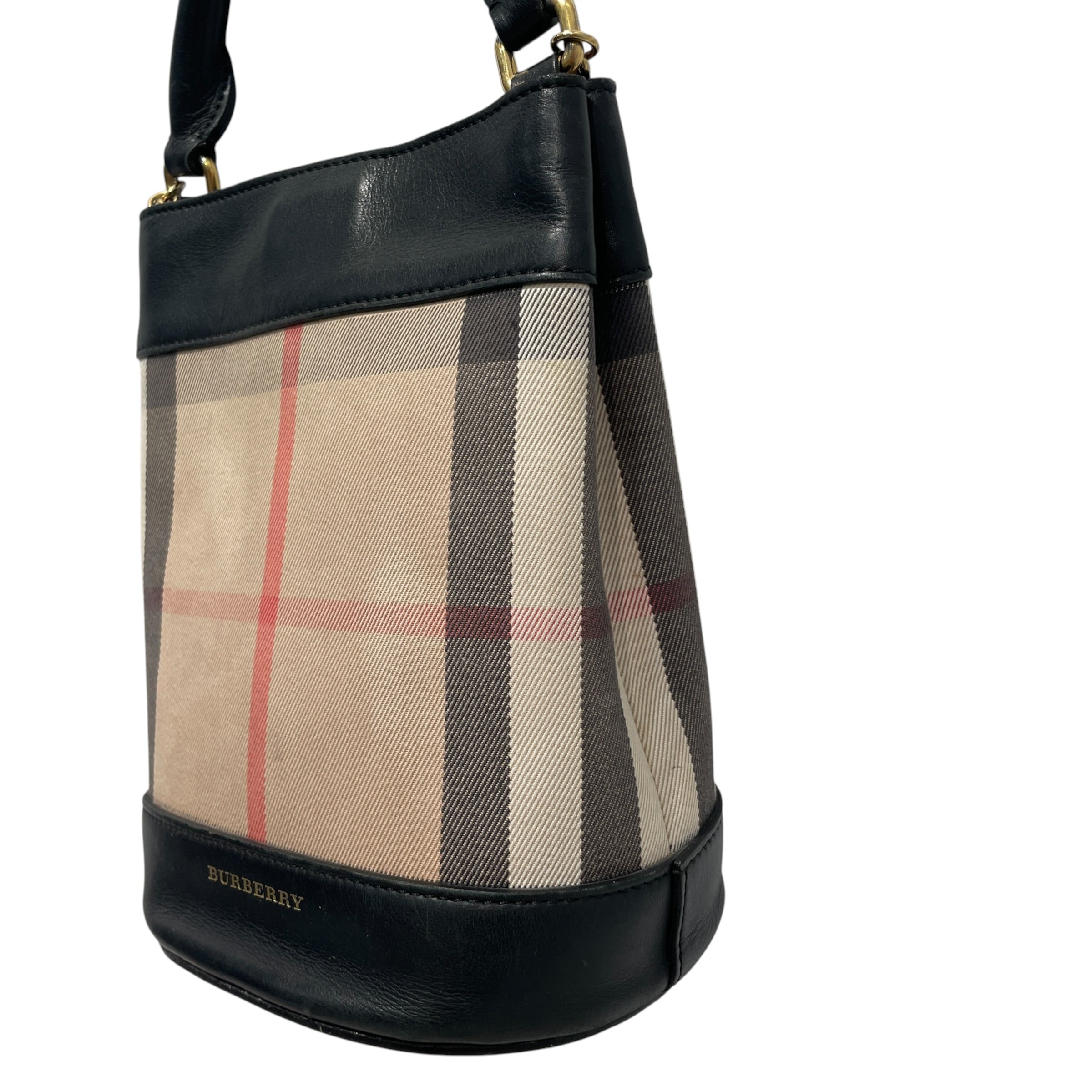 BURBERRY/Hand Bag/Stripe/Leather/BRW/House Check Bucket Bag view 2