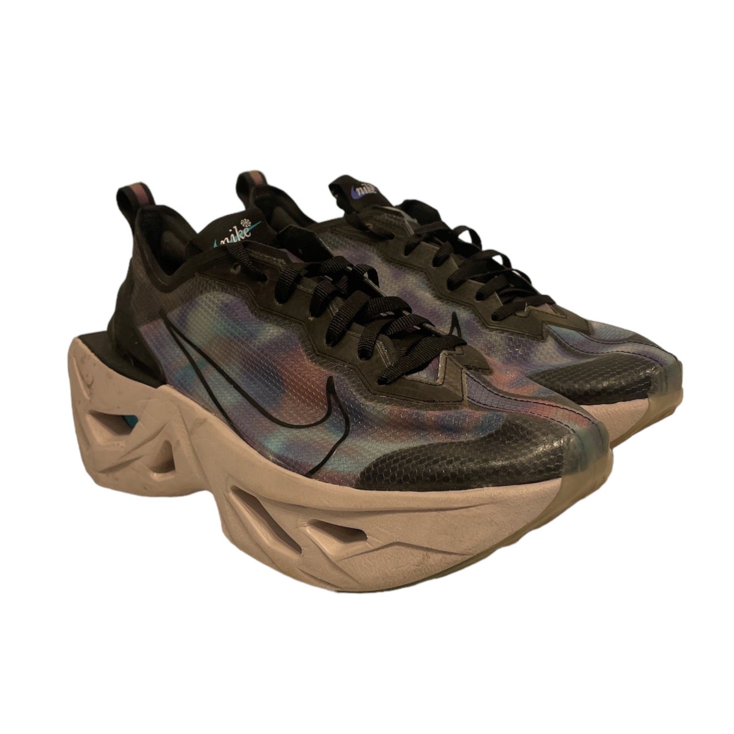 NIKE/Low-Sneakers/US 8.5/Leather/BLK/tie dye platform sneaker view 1