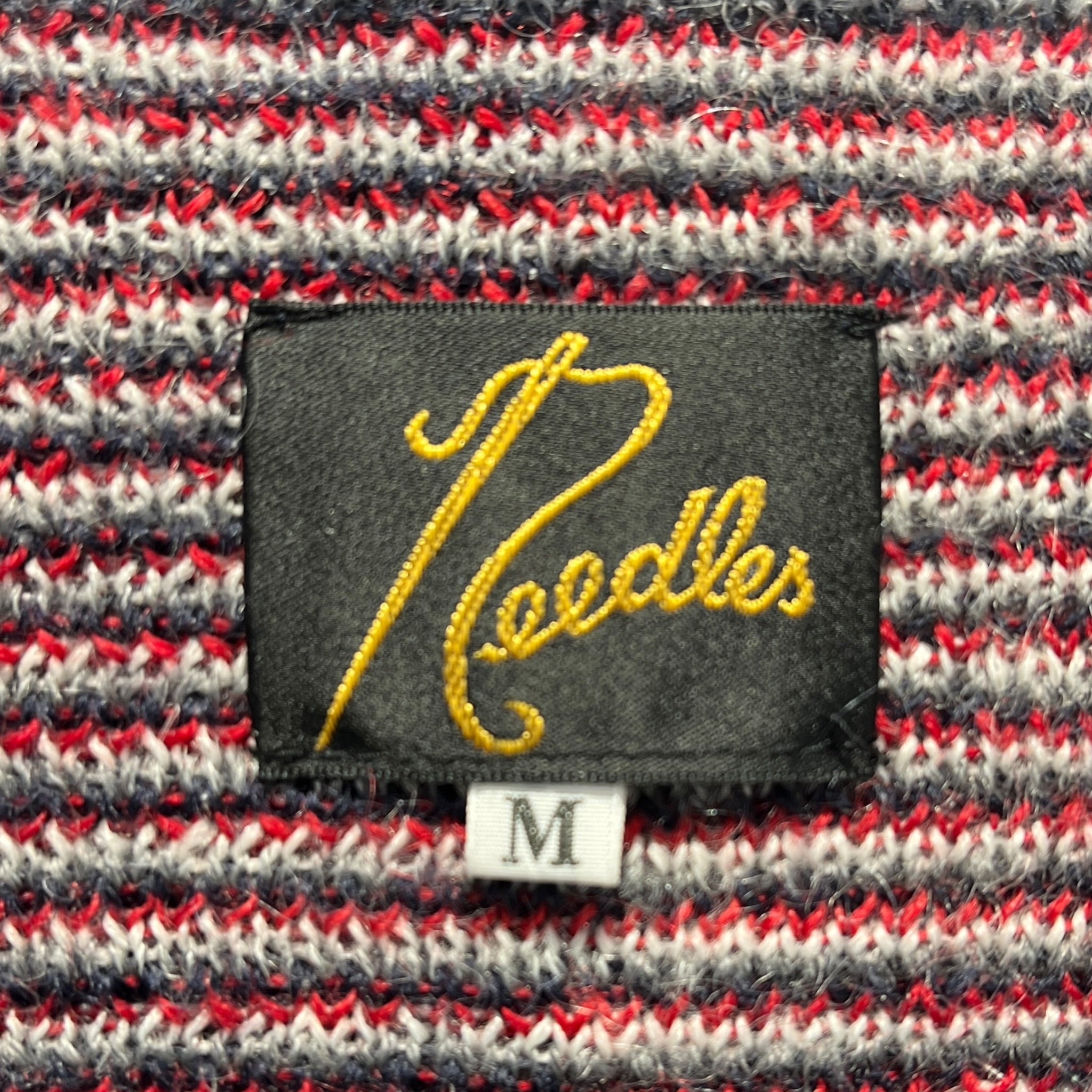 Needles/Cardigan/M/Wool/NVY/Red butterflly view 3