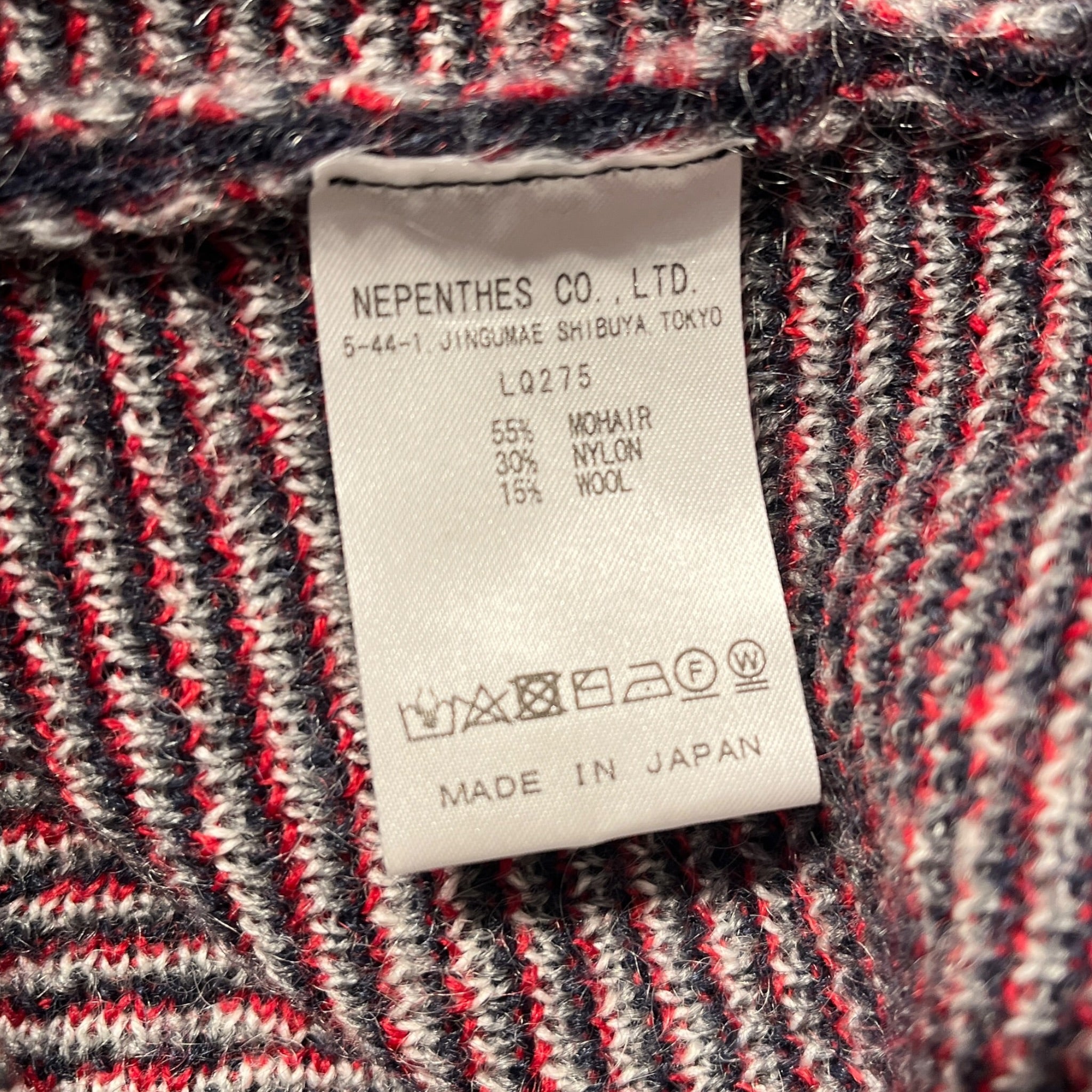 Needles/Cardigan/M/Wool/NVY/Red butterflly view 4