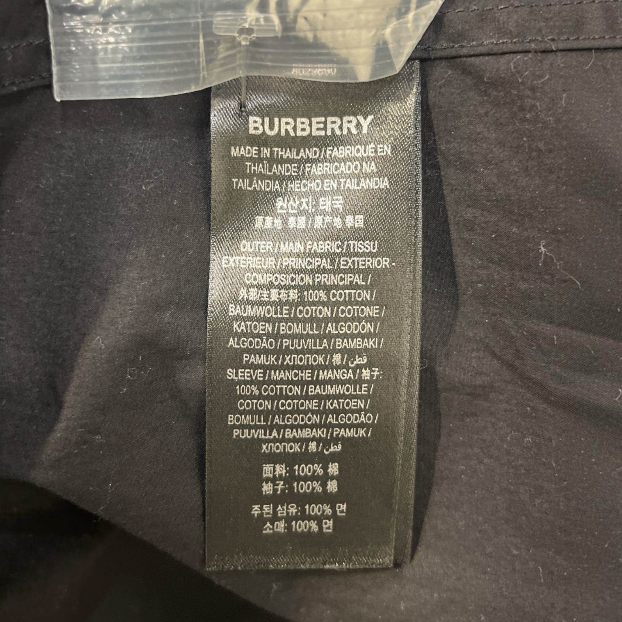 BURBERRY LONDON/LS Shirt/XL/Cotton/BLK/LOGO SLEEVES view 3