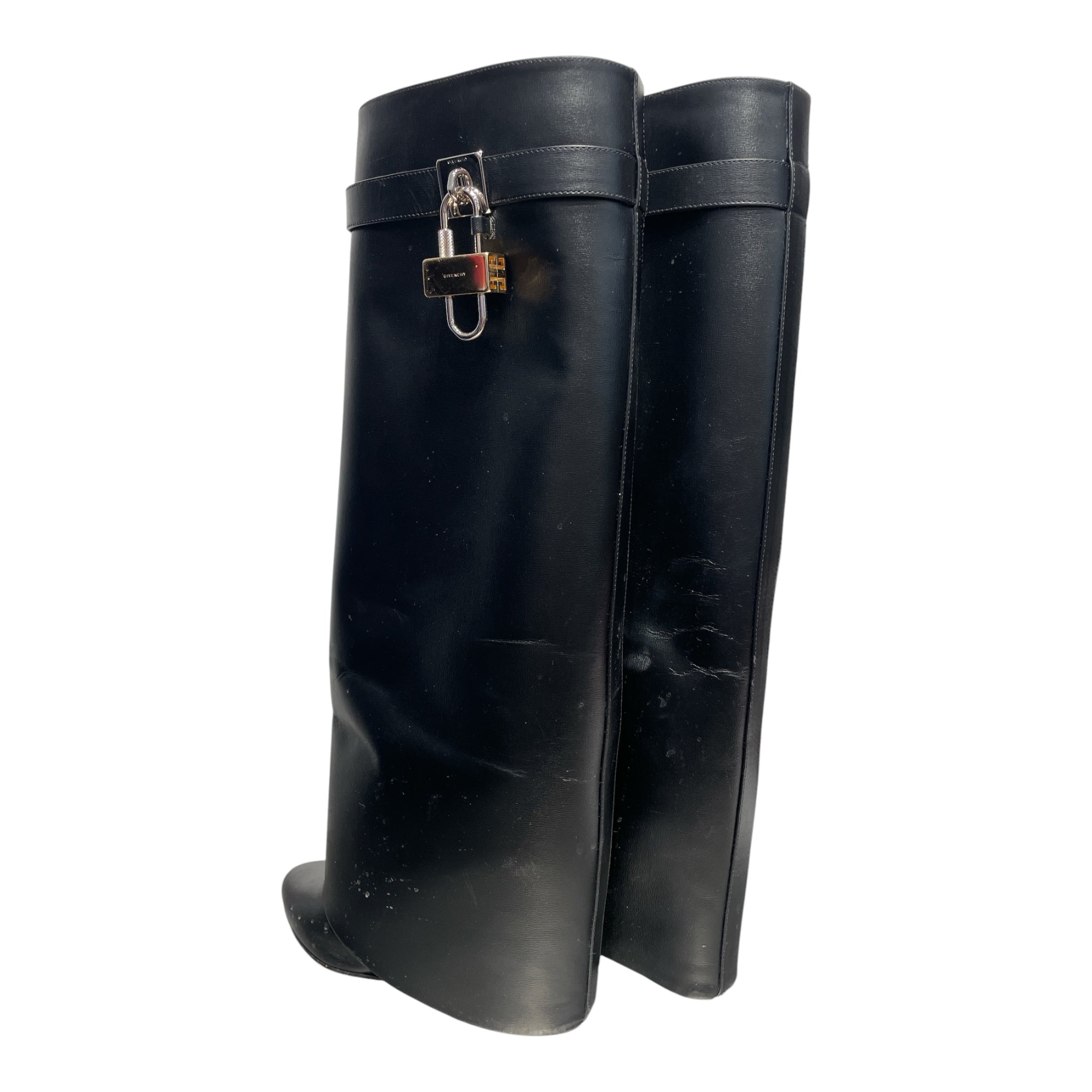 GIVENCHY/Long Boots/EU 38.5/Leather/BLK/FOLDOVER SHAFT view 2