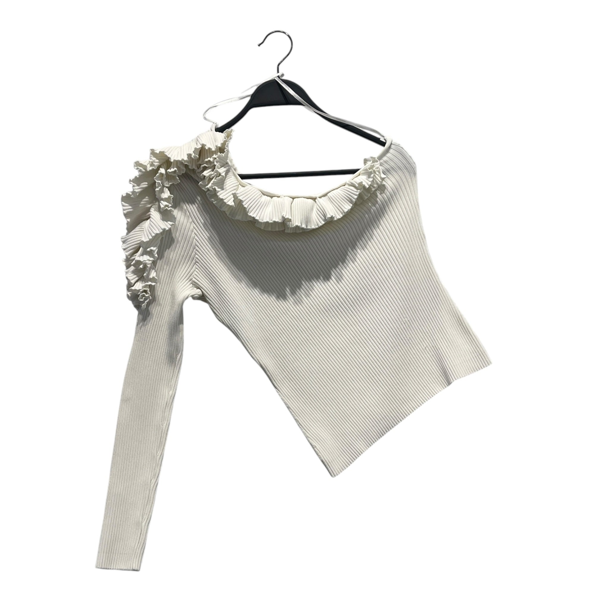 Zimmermann/LS Shirt/XS/WHT/RUFFLE TOP ONE ARM SLEEVE view 1