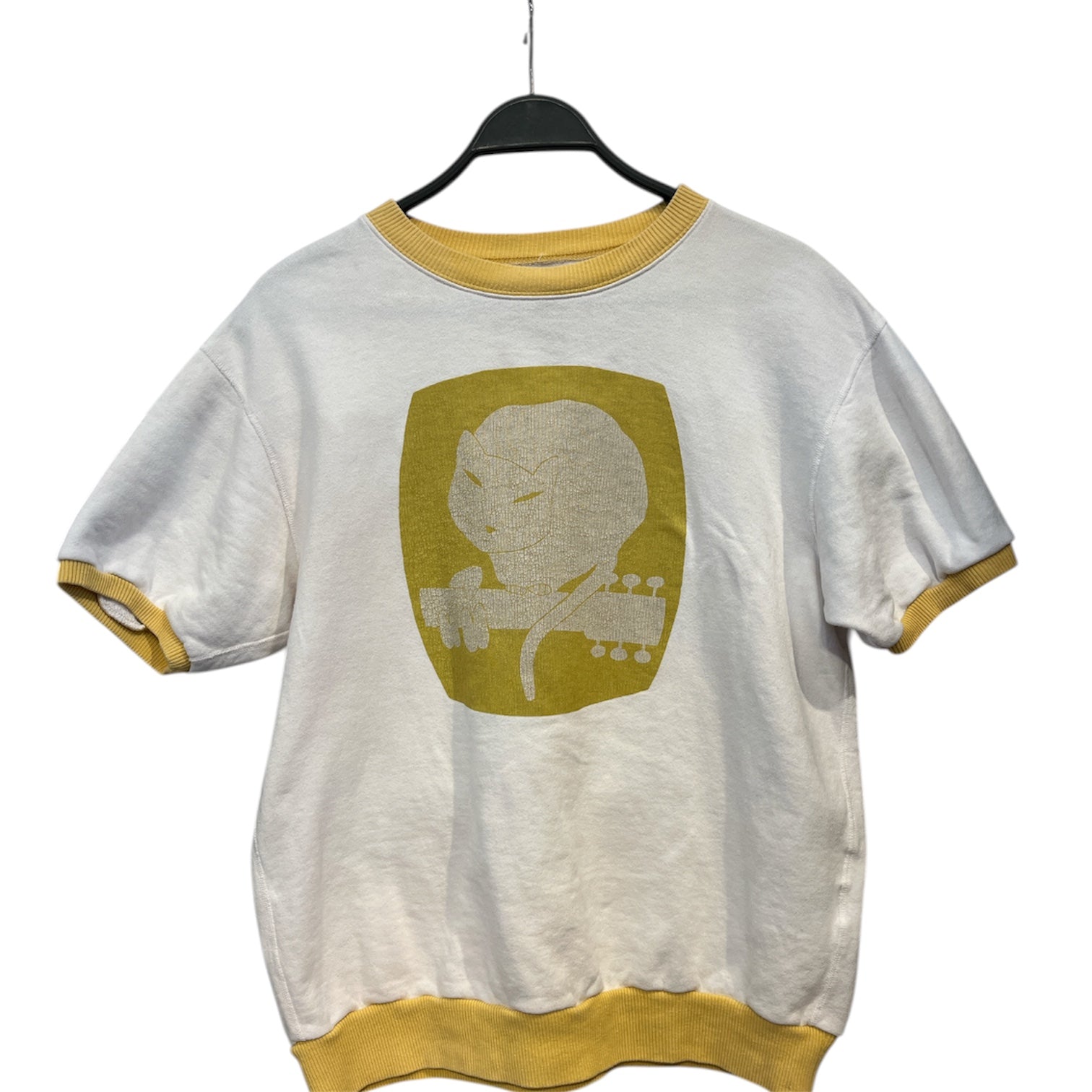 KAPITAL/T-Shirt/3/Cotton/WHT/graphic "cat guitar" tee view 1