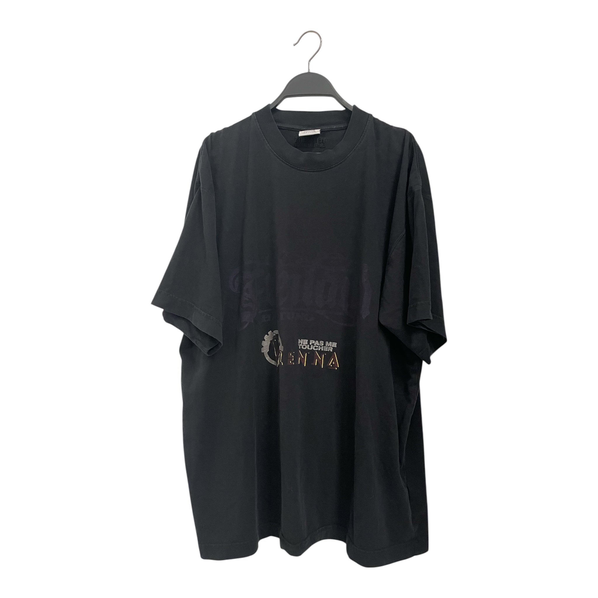 VETEMENTS/T-Shirt/S/Cotton/BLK/Graphic/foreign gym graphic view 1