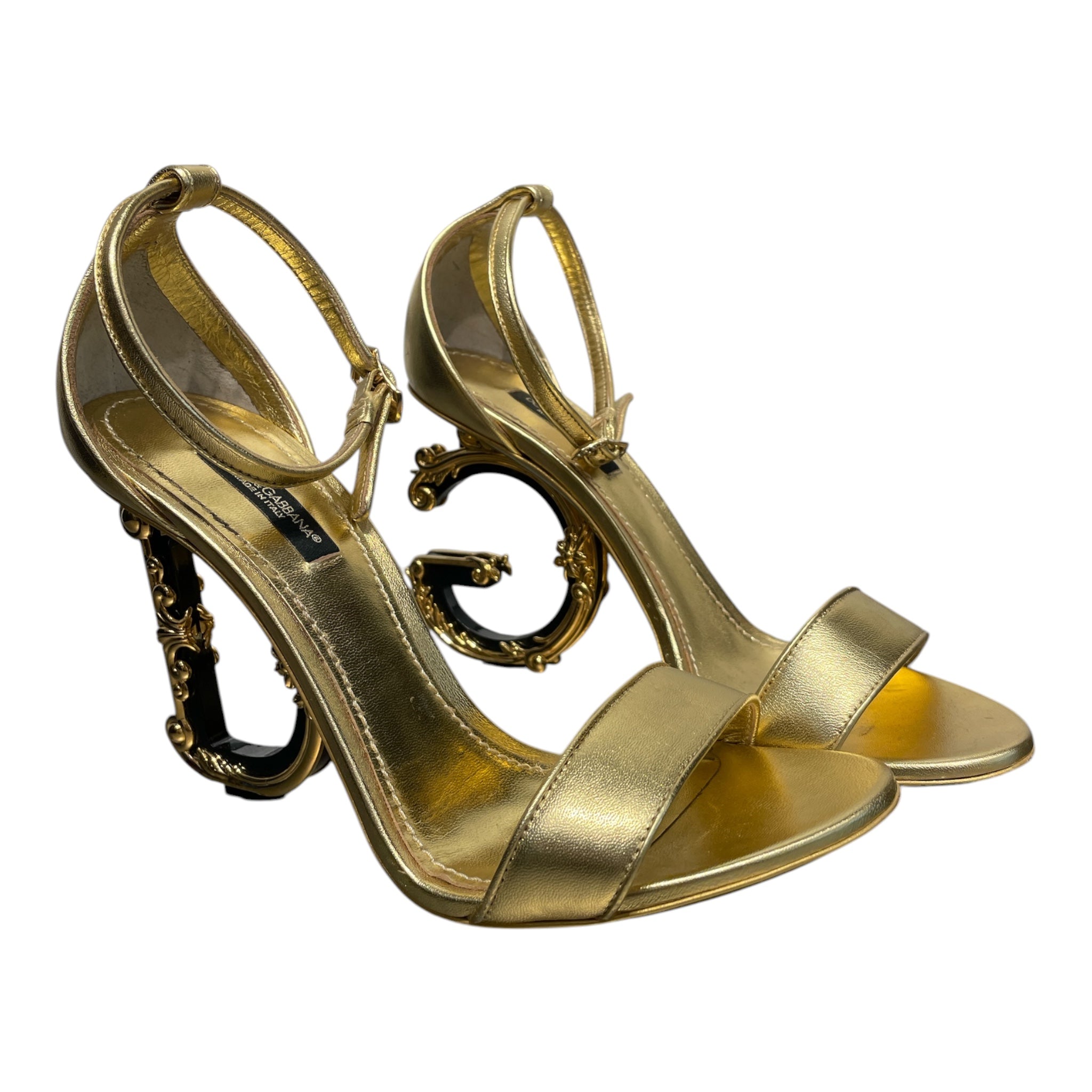 DOLCE&GABBANA/Heels/EU 38/GLD/SCULPTURAL LOGO view 1