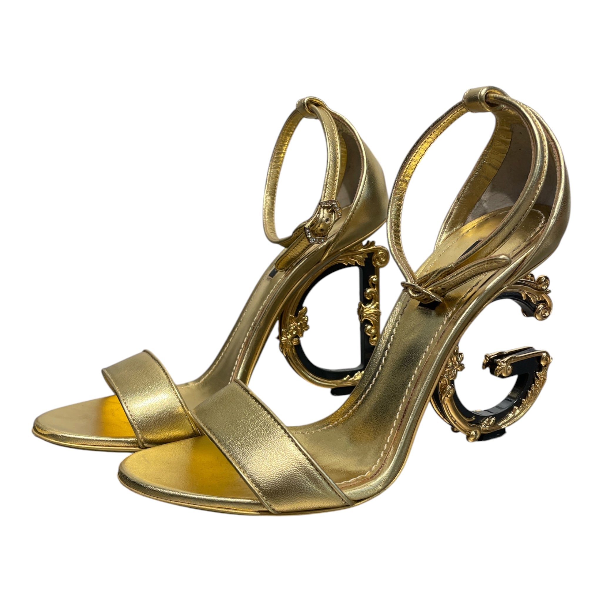 DOLCE&GABBANA/Heels/EU 38/GLD/SCULPTURAL LOGO view 2