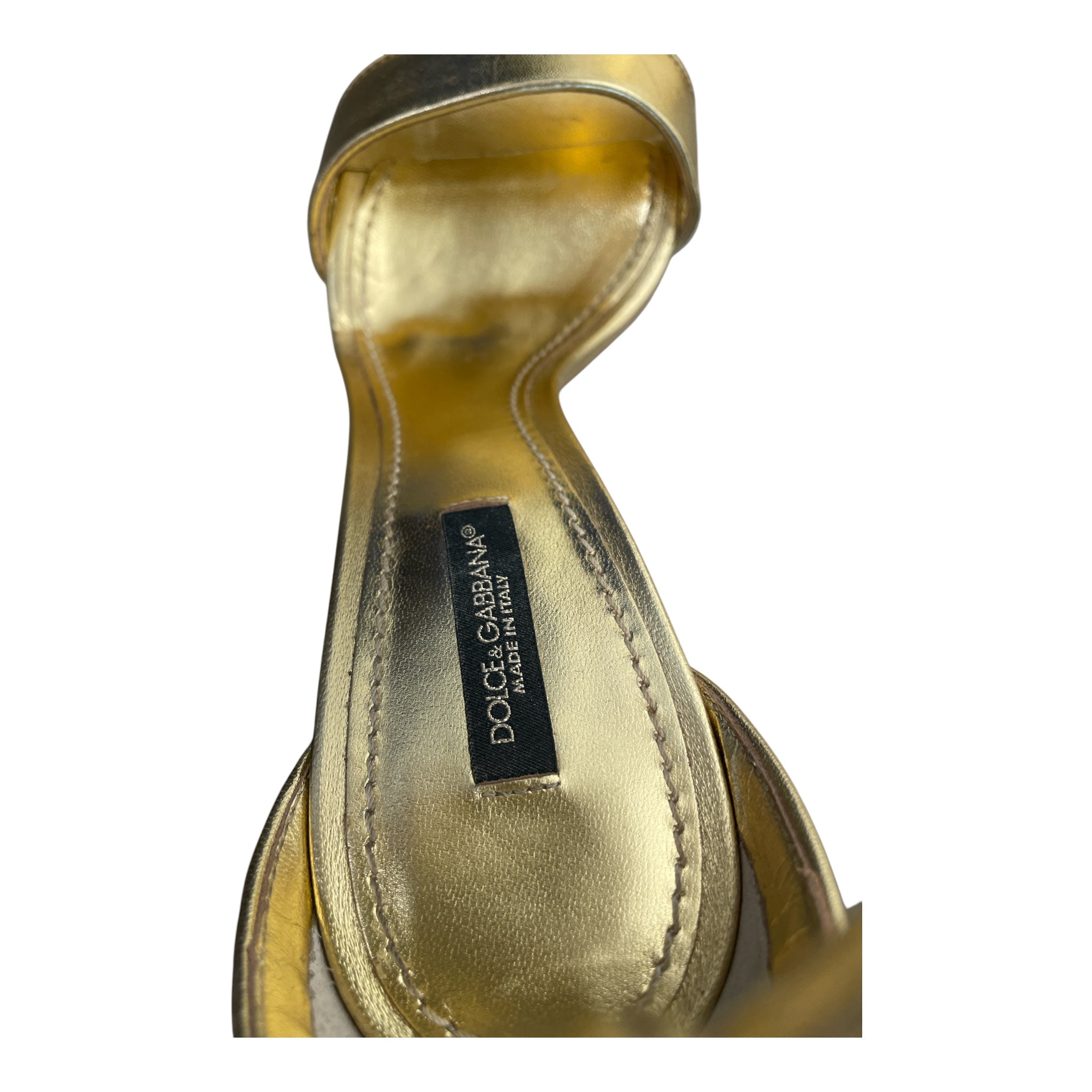 DOLCE&GABBANA/Heels/EU 38/GLD/SCULPTURAL LOGO view 3