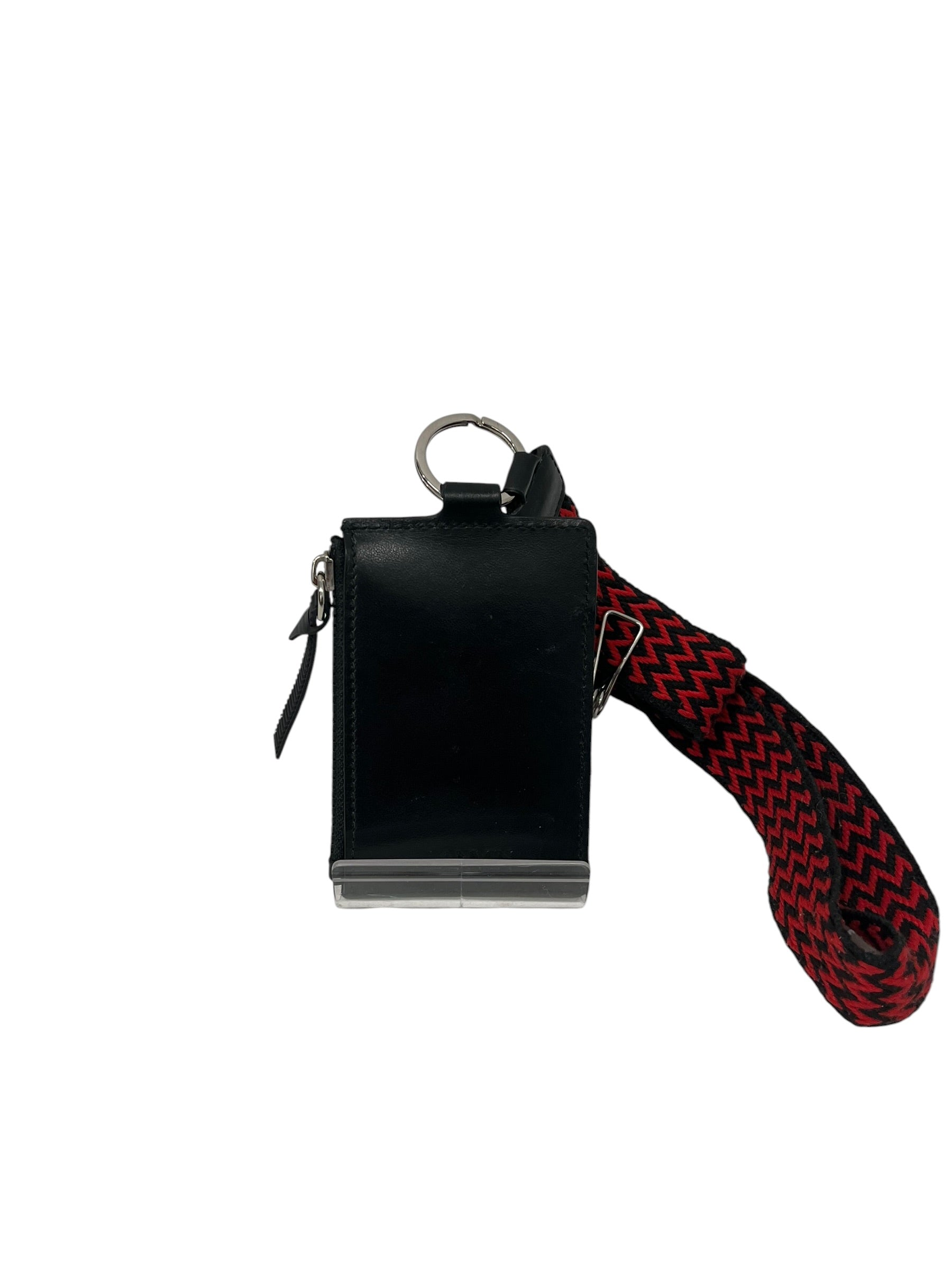 LANVIN/Card Case/Leather/BLK/RED LACE LOOP/DINOSAUR PATCH view 2
