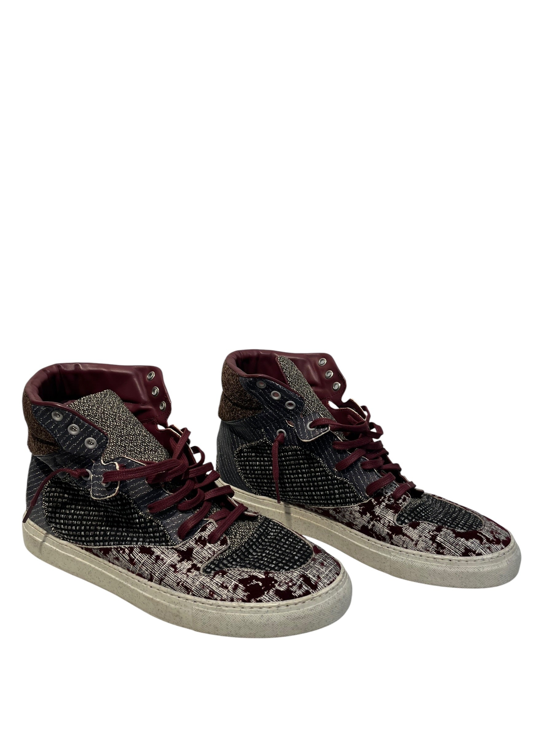 BALENCIAGA/Hi-Sneakers/US 11/All Over Print/Tweed/BRD/PATCHWORK view 1