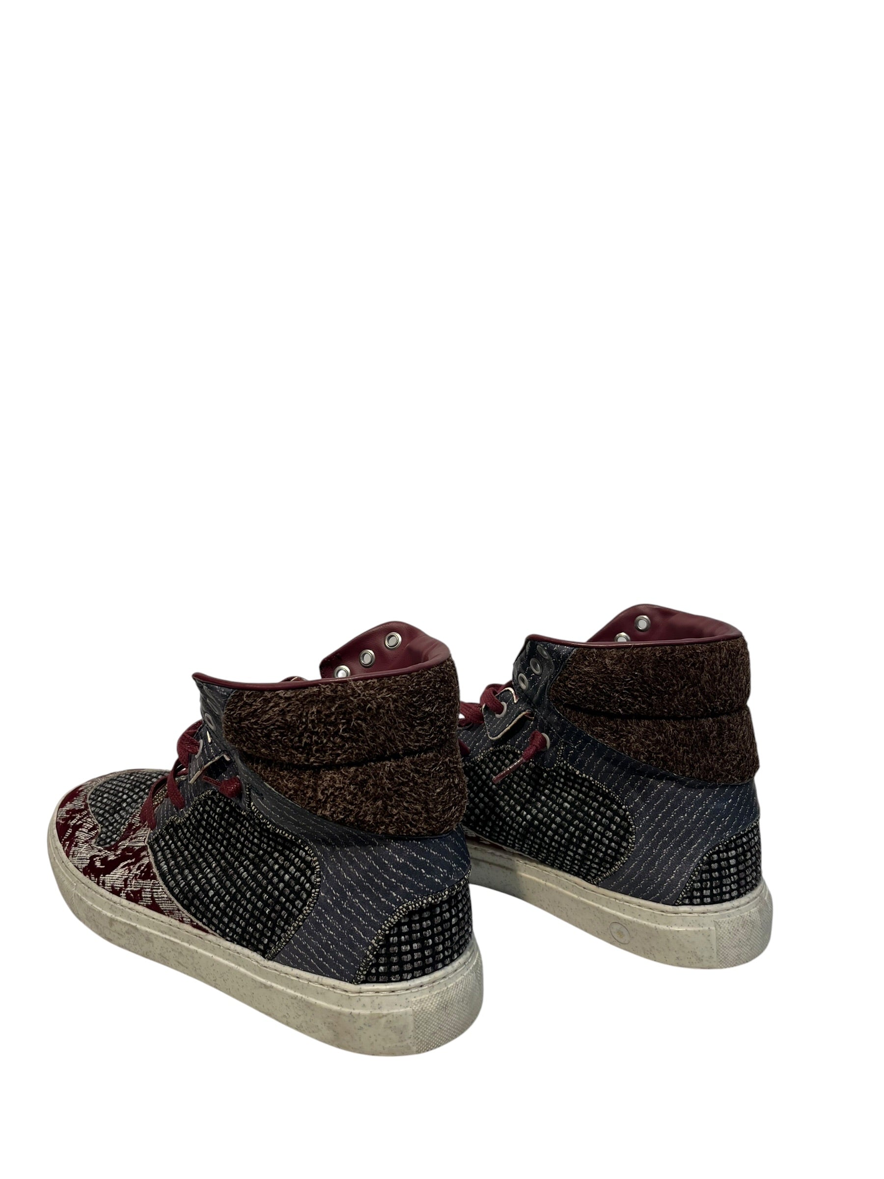 BALENCIAGA/Hi-Sneakers/US 11/All Over Print/Tweed/BRD/PATCHWORK view 2