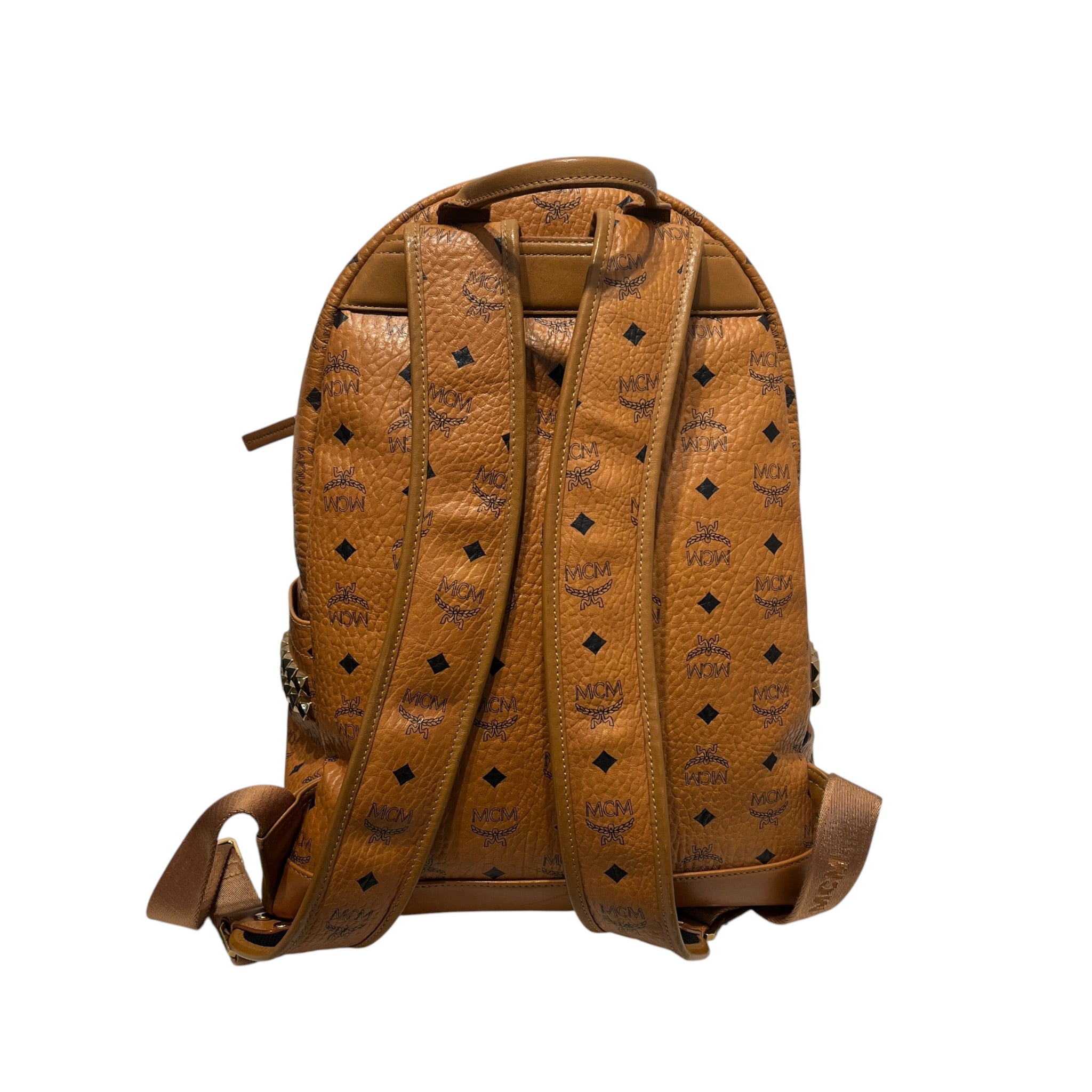 MCM/Backpack/Monogram/Leather/CML/visetos studded backpack view 2