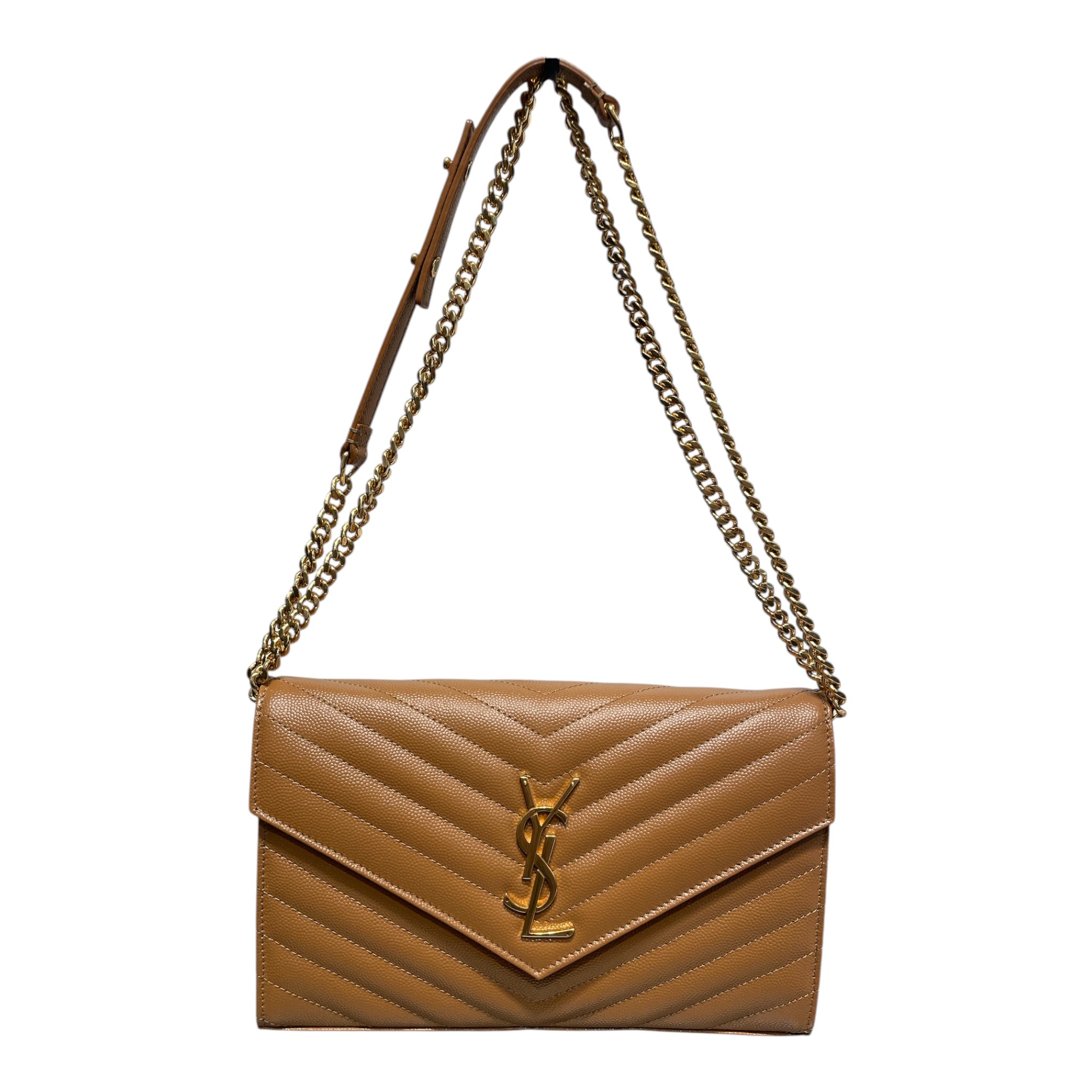 SAINT LAURENT/Cross Body Bag/Stripe/Leather/CML/cassandre envelope chain view 1