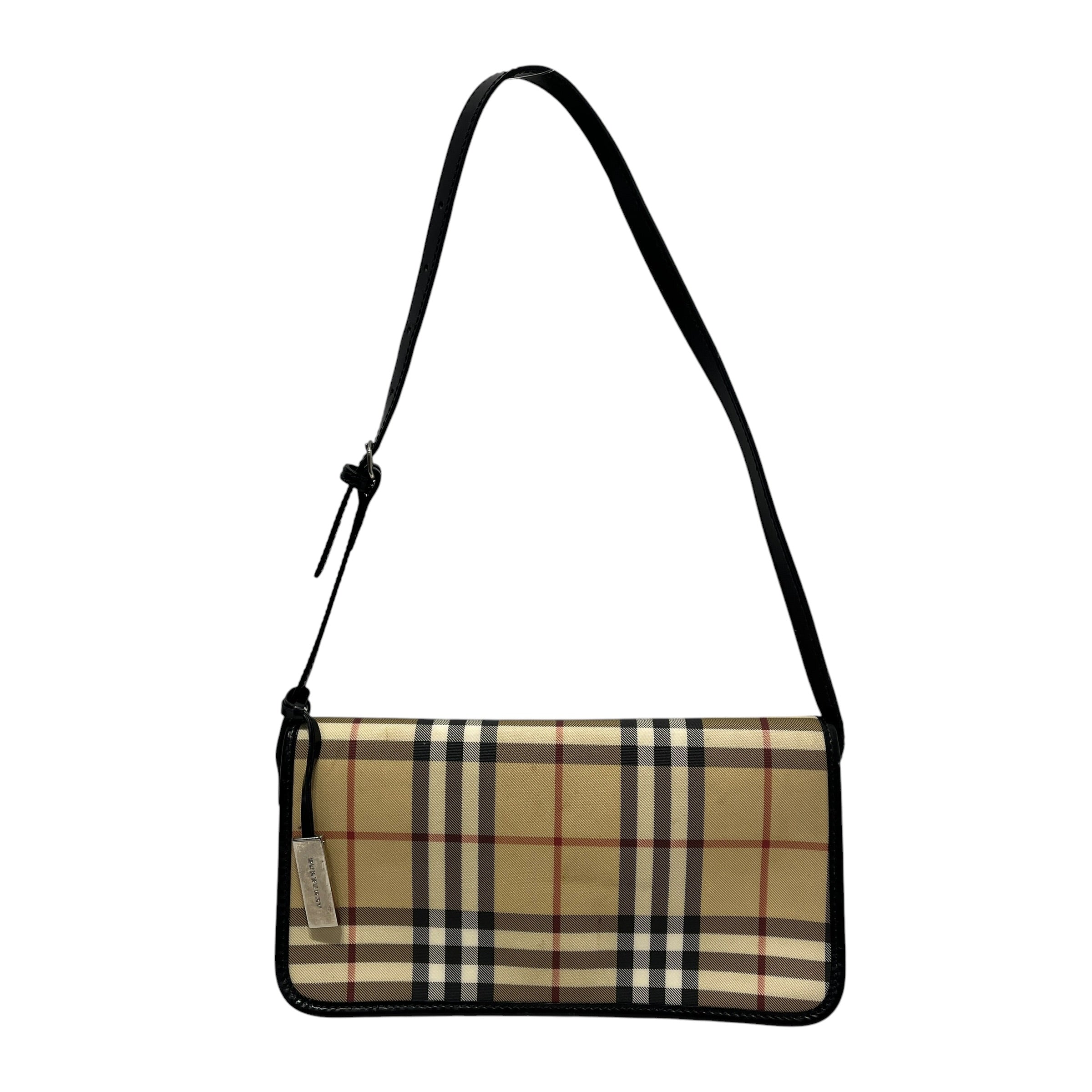 BURBERRY/Hand Bag/Stripe/Leather/BEG/BROKEN ZIPPER view 1