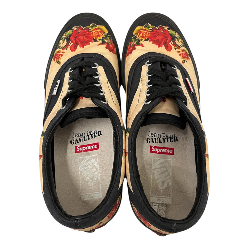 VANS/Supreme/Jean Paul Gaultier/Low-Sneakers/US 12/Floral Pattern/Cotton/CRM/era pro