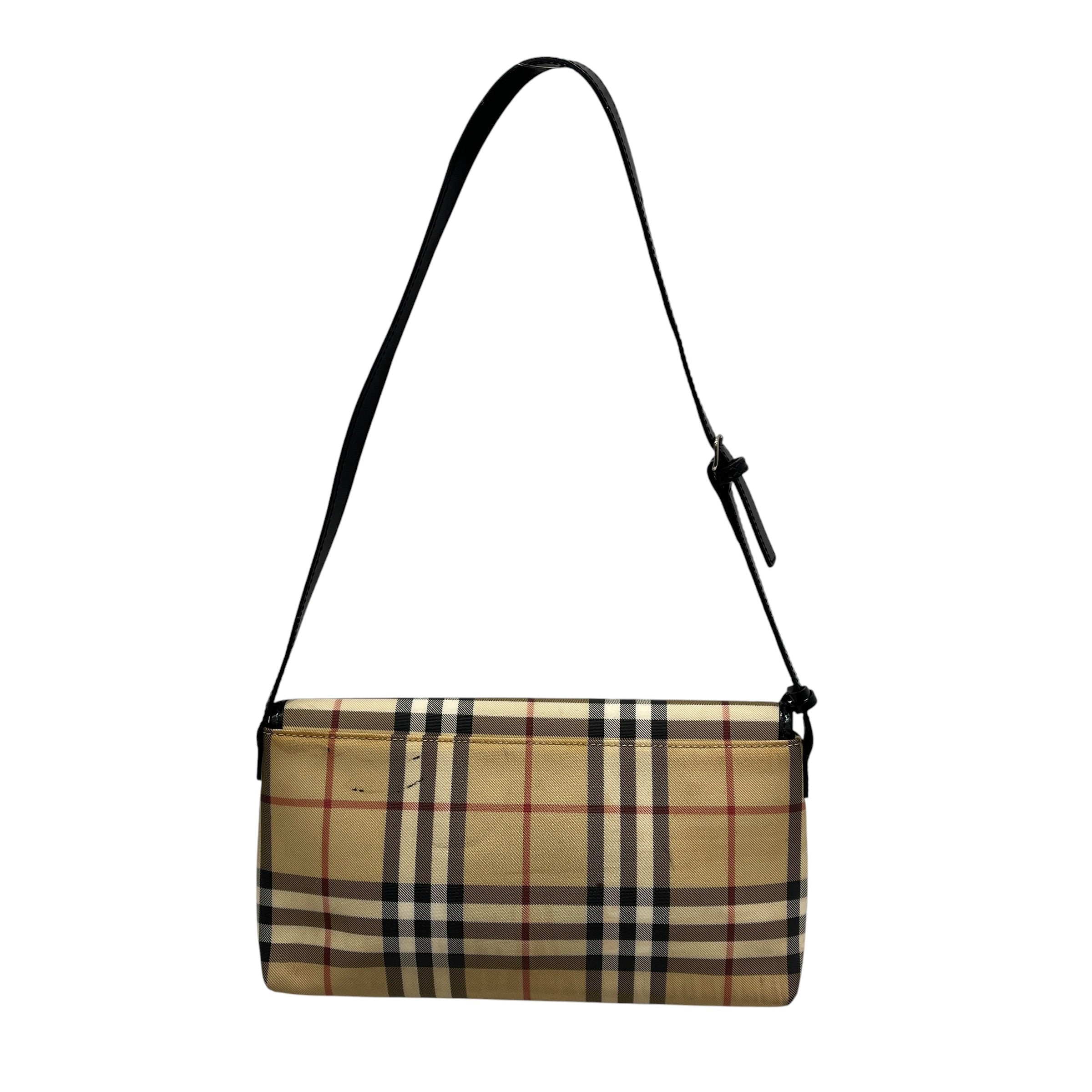 BURBERRY/Hand Bag/Stripe/Leather/BEG/BROKEN ZIPPER view 2