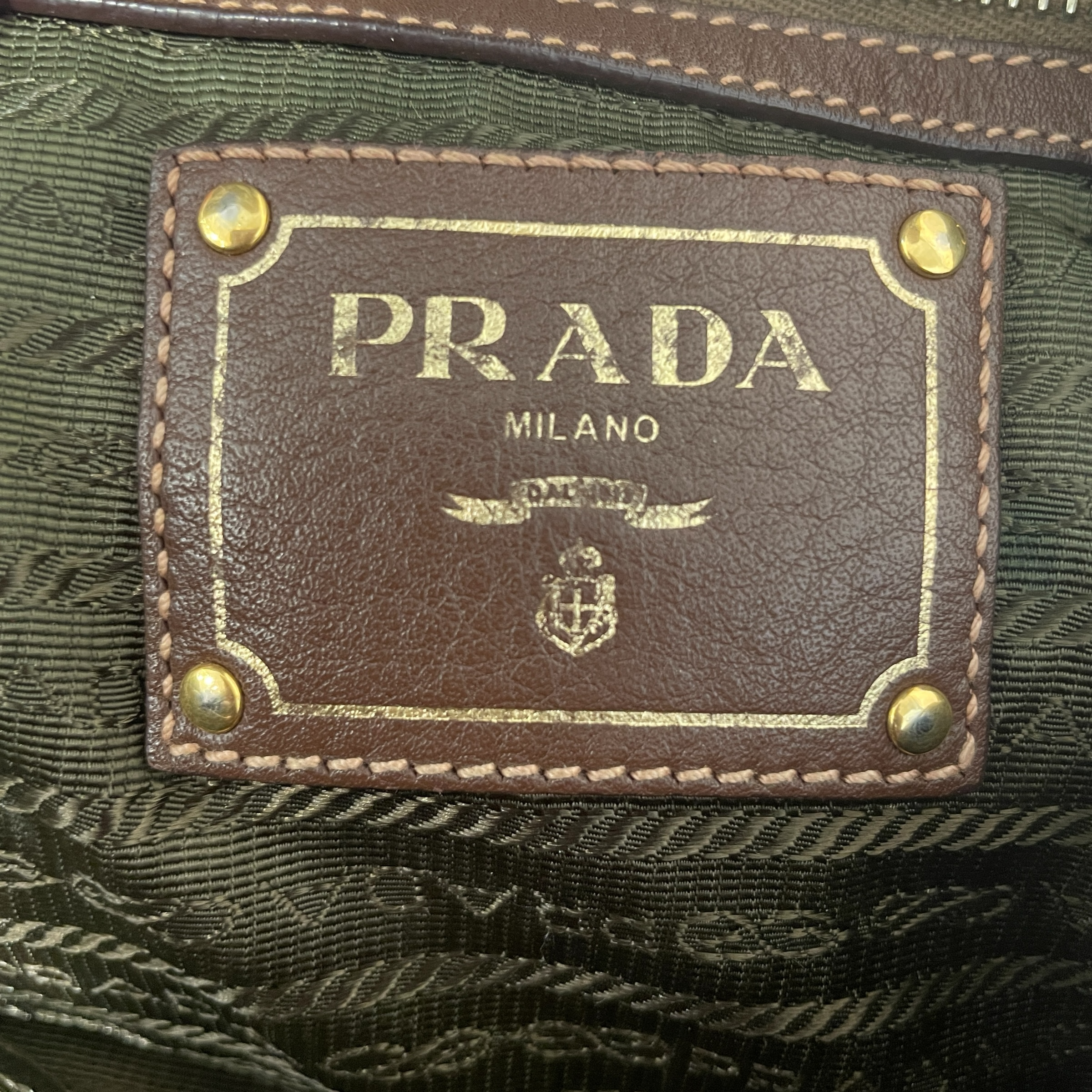 PRADA/Bag/Cotton/BLU/Blue Canvas LEather Trimmed view 5
