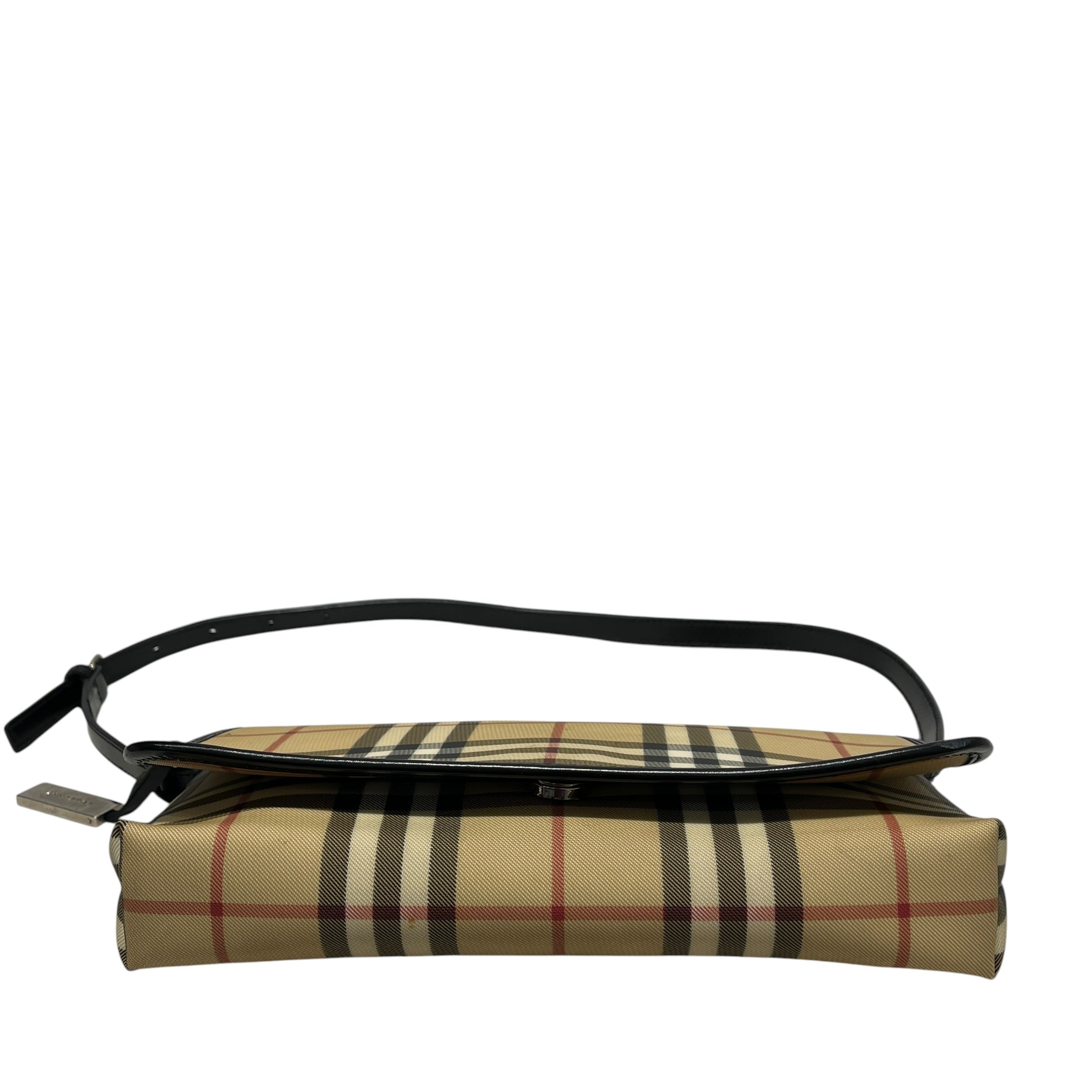 BURBERRY/Hand Bag/Stripe/Leather/BEG/BROKEN ZIPPER view 3