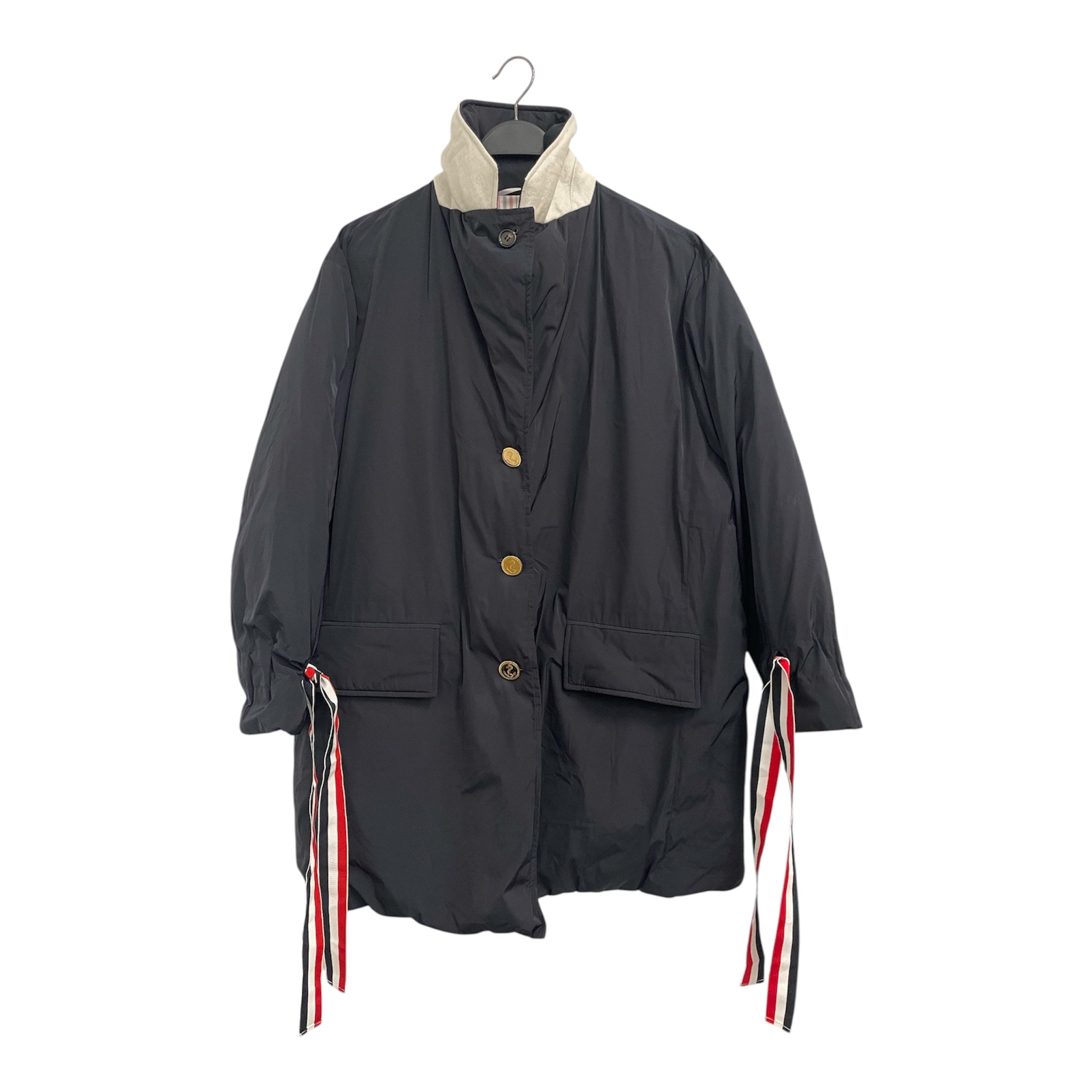 THOM BROWNE. NEW YORK/Coat/40/Nylon/NVY/thom brownw ribbon puffer view 1