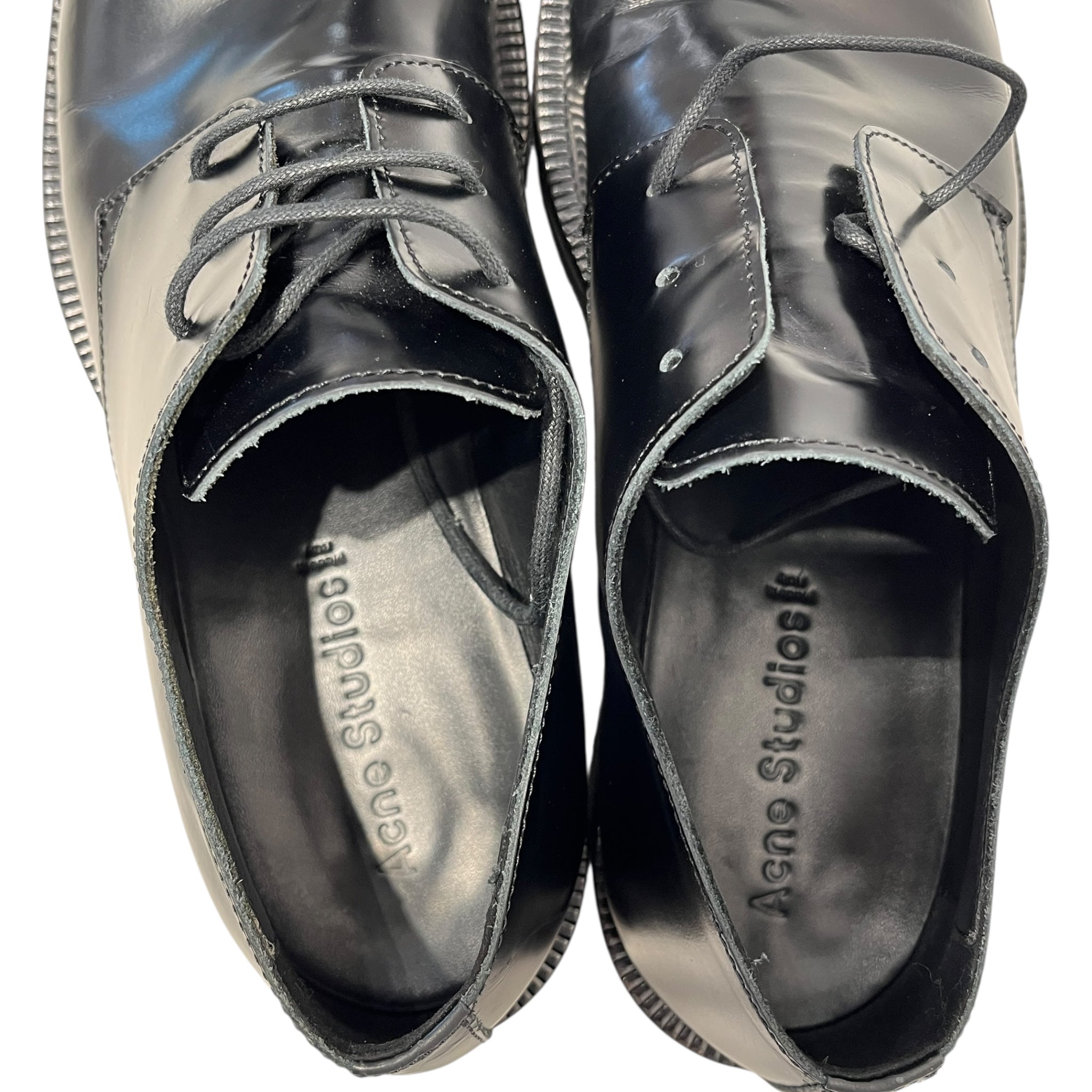 Acne Studios/Low-Sneakers/US 9/Leather/BLK/ACNE STUDIOS BUMPBED TOE DERBY view 3