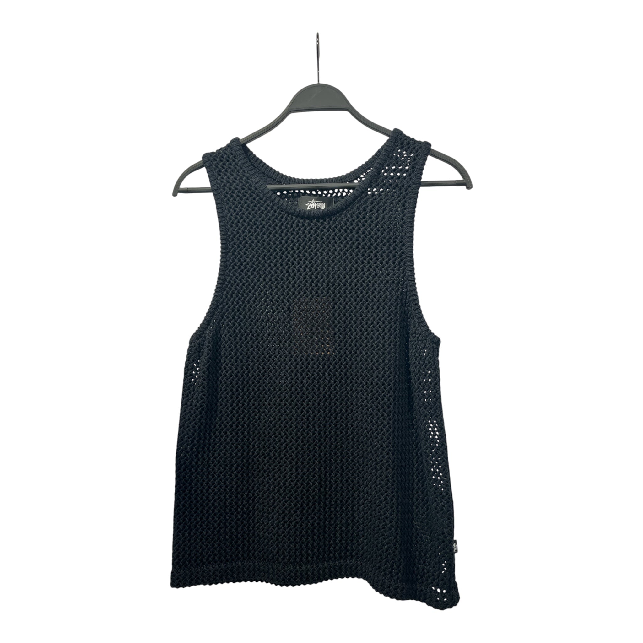 STUSSY/Tank Top/S/Cotton/BLK/LARGE KNIT view 1