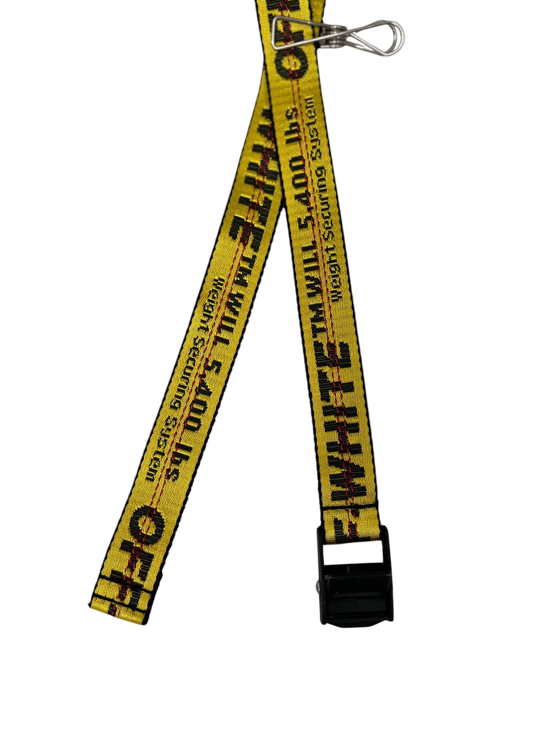 OFF-WHITE/Belt/Polyester/YEL/INDUSTRIAL BELT, BLK WRITING view 3