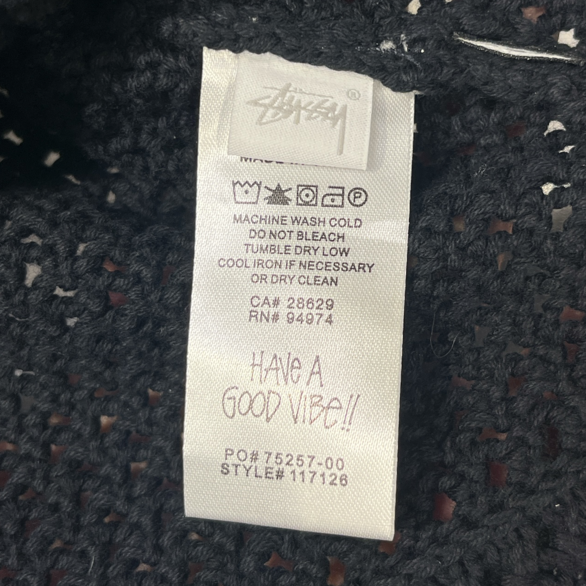 STUSSY/Tank Top/S/Cotton/BLK/LARGE KNIT view 3