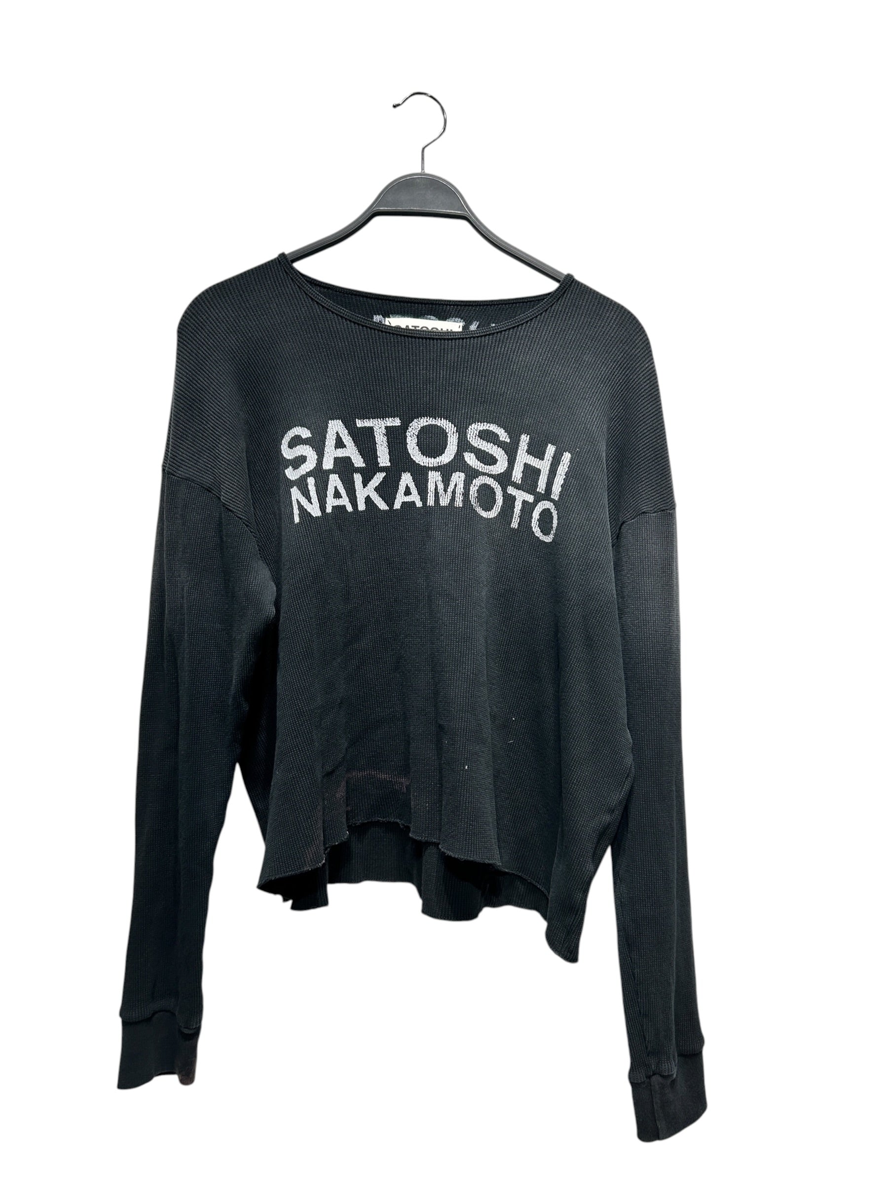 Satoshi Nakamoto/LS T-Shirt/XL/Cotton/BLK/Graphic/Logo Graphic view 1