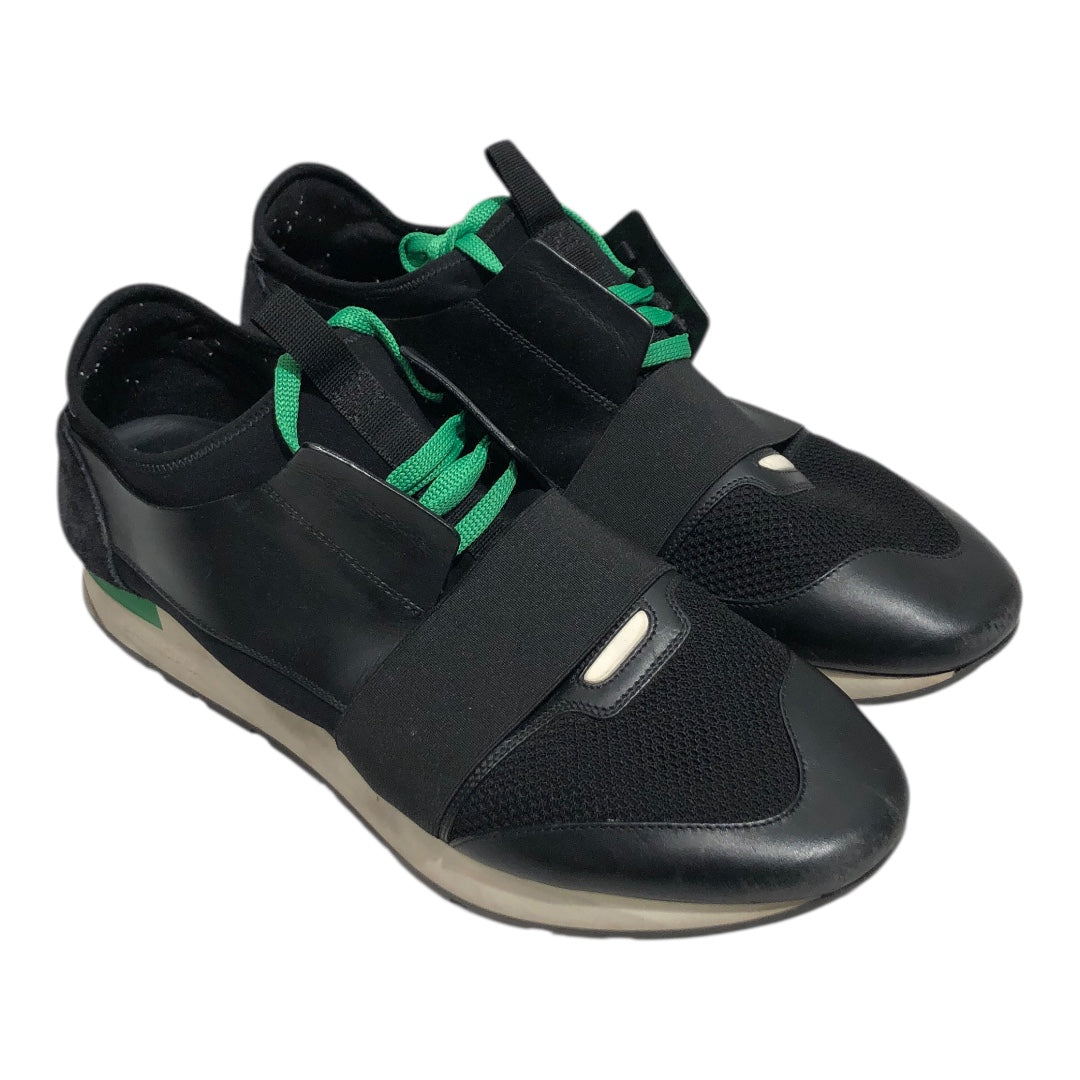 BALENCIAGA/Low-Sneakers/EU 46/Cotton/BLK/black and green sneakers view 1