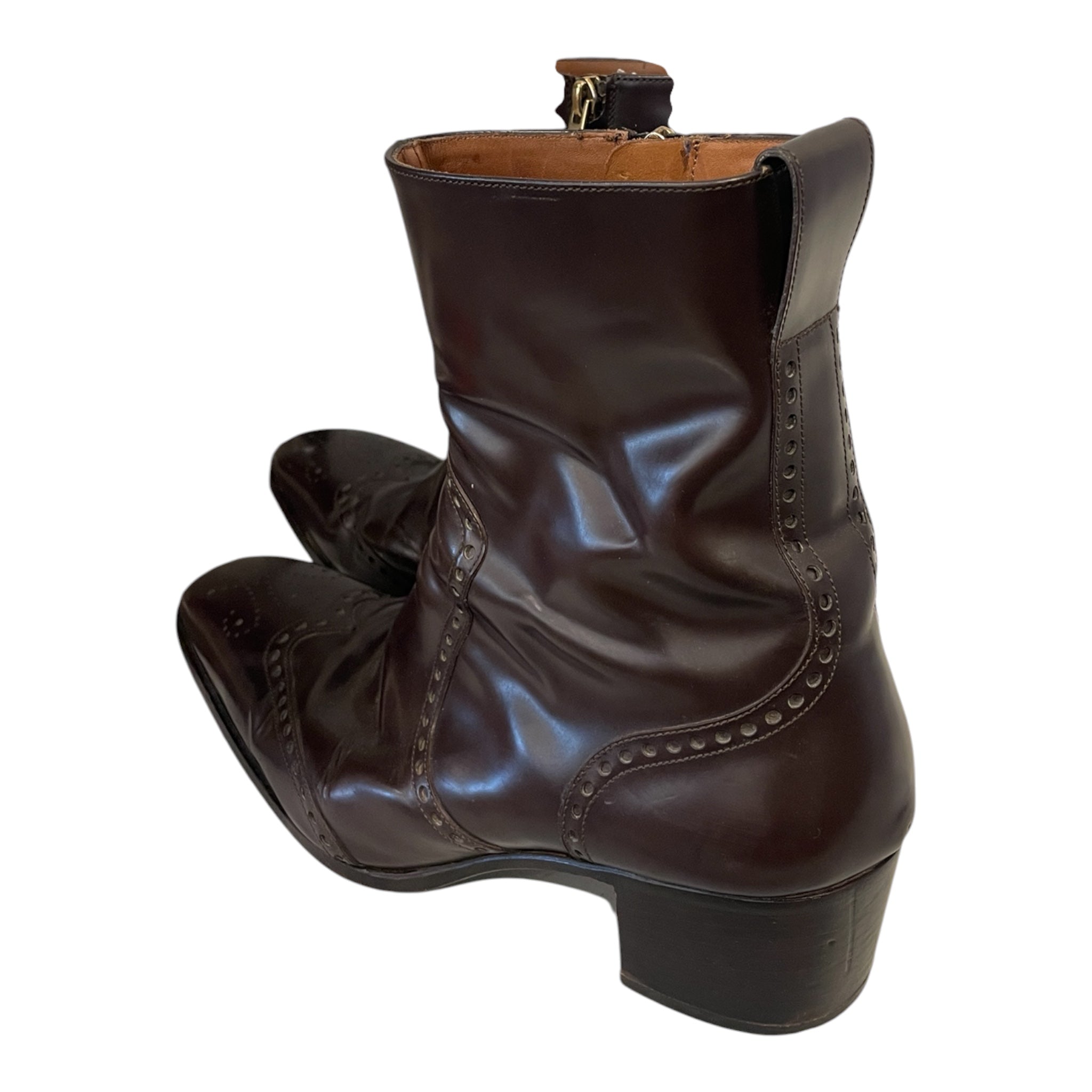 YVES SAINT LAURENT/Cowboy Boots/US 12/Leather/BRW/PE 175937 view 2