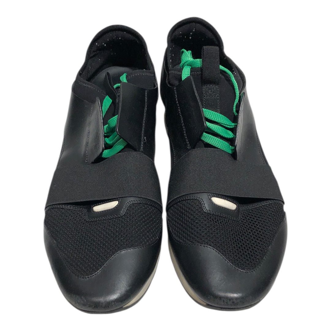 BALENCIAGA/Low-Sneakers/EU 46/Cotton/BLK/black and green sneakers view 3