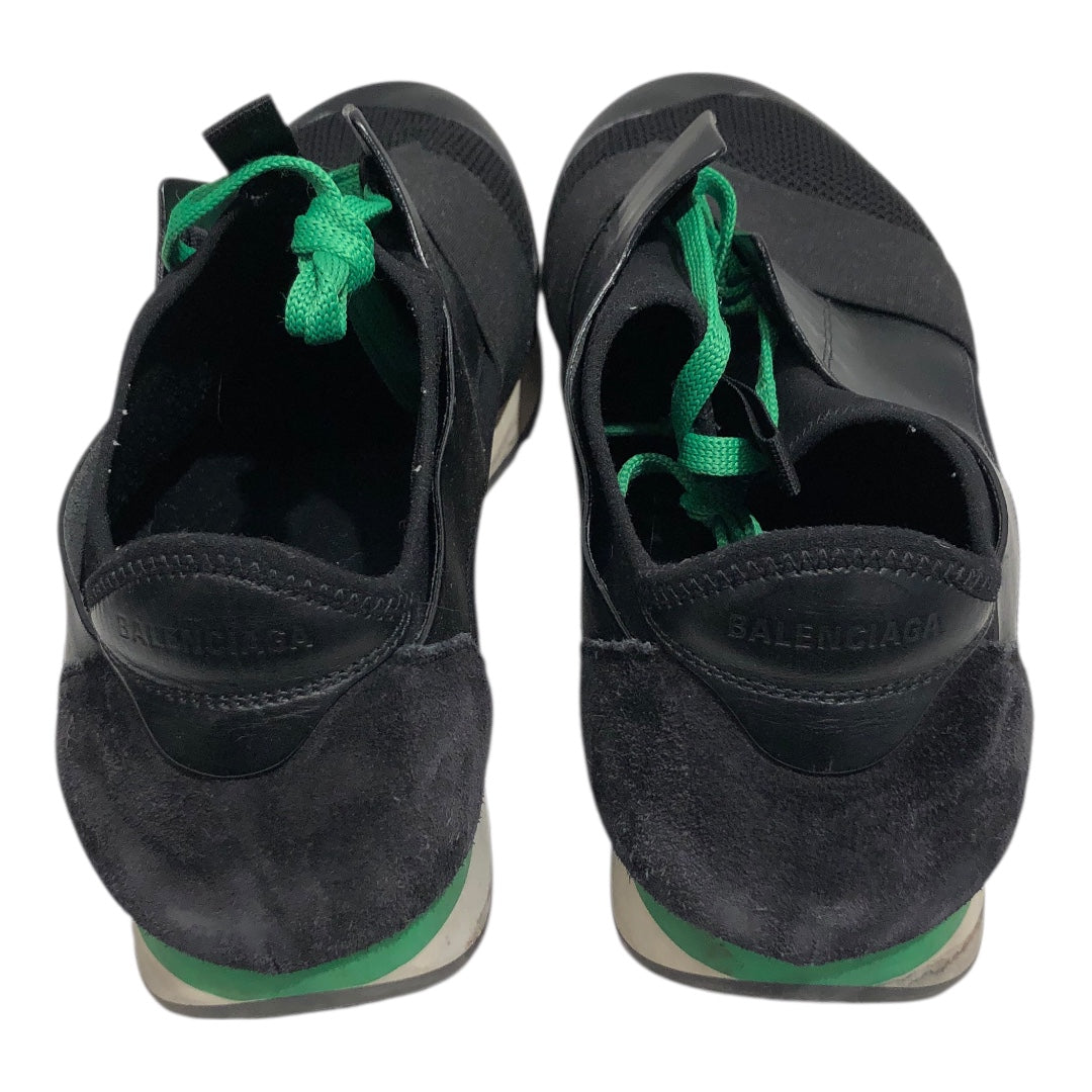 BALENCIAGA/Low-Sneakers/EU 46/Cotton/BLK/black and green sneakers view 4