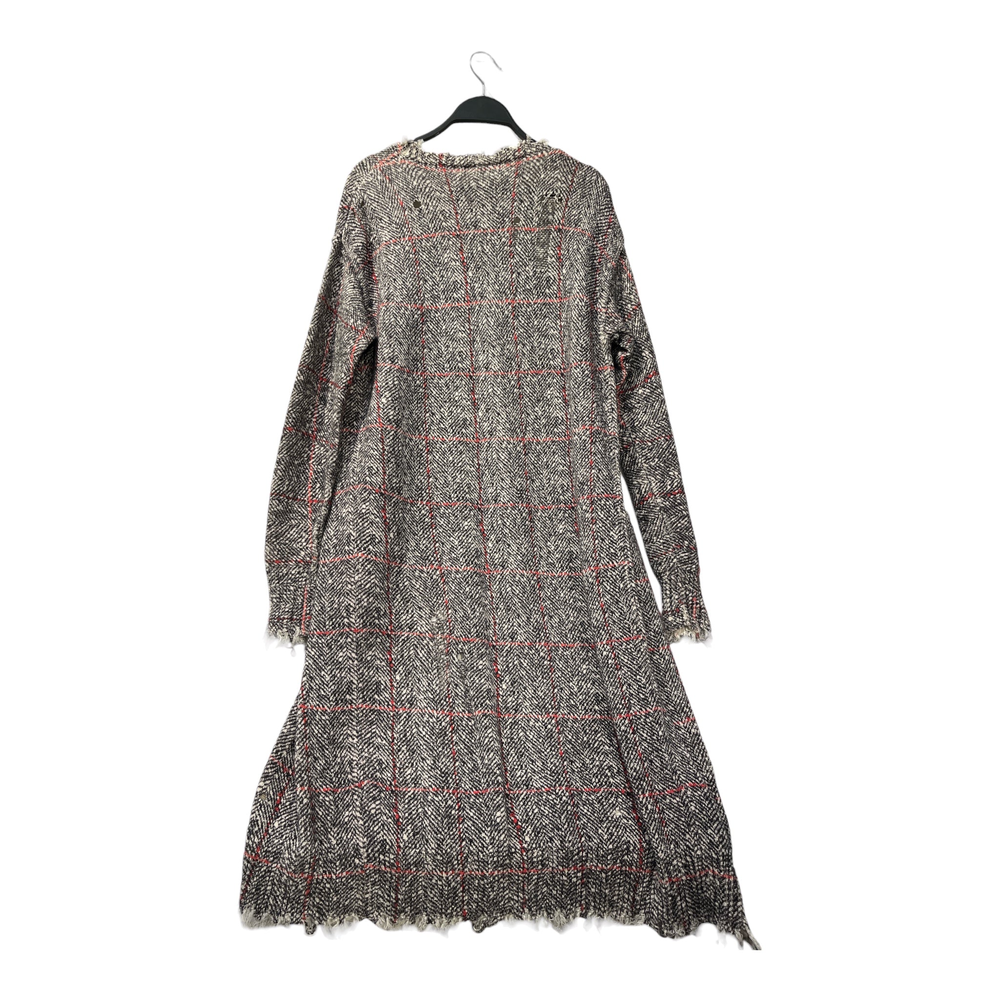 R13/Cardigan/XS/Cotton/MLT/TWEED DISTRESSED LONG CARDIGAN view 2
