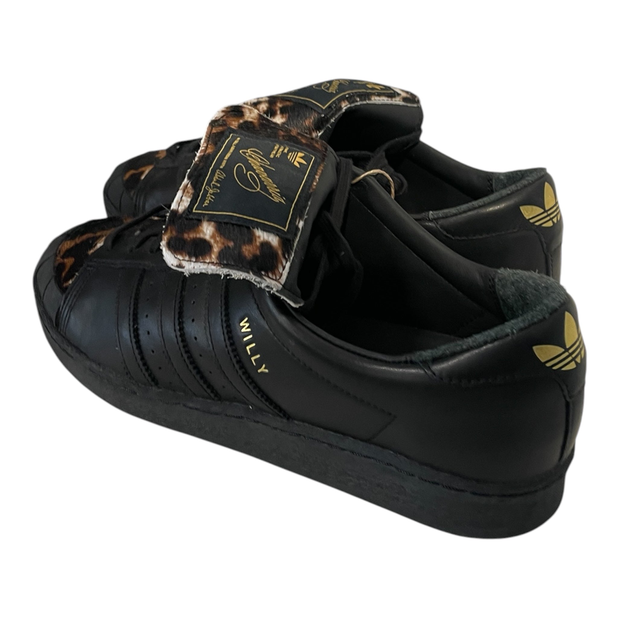 adidas/WILLY CHAVARRIA/Low-Sneakers/US 11/Leather/BLK/cheetah fur tongue view 2