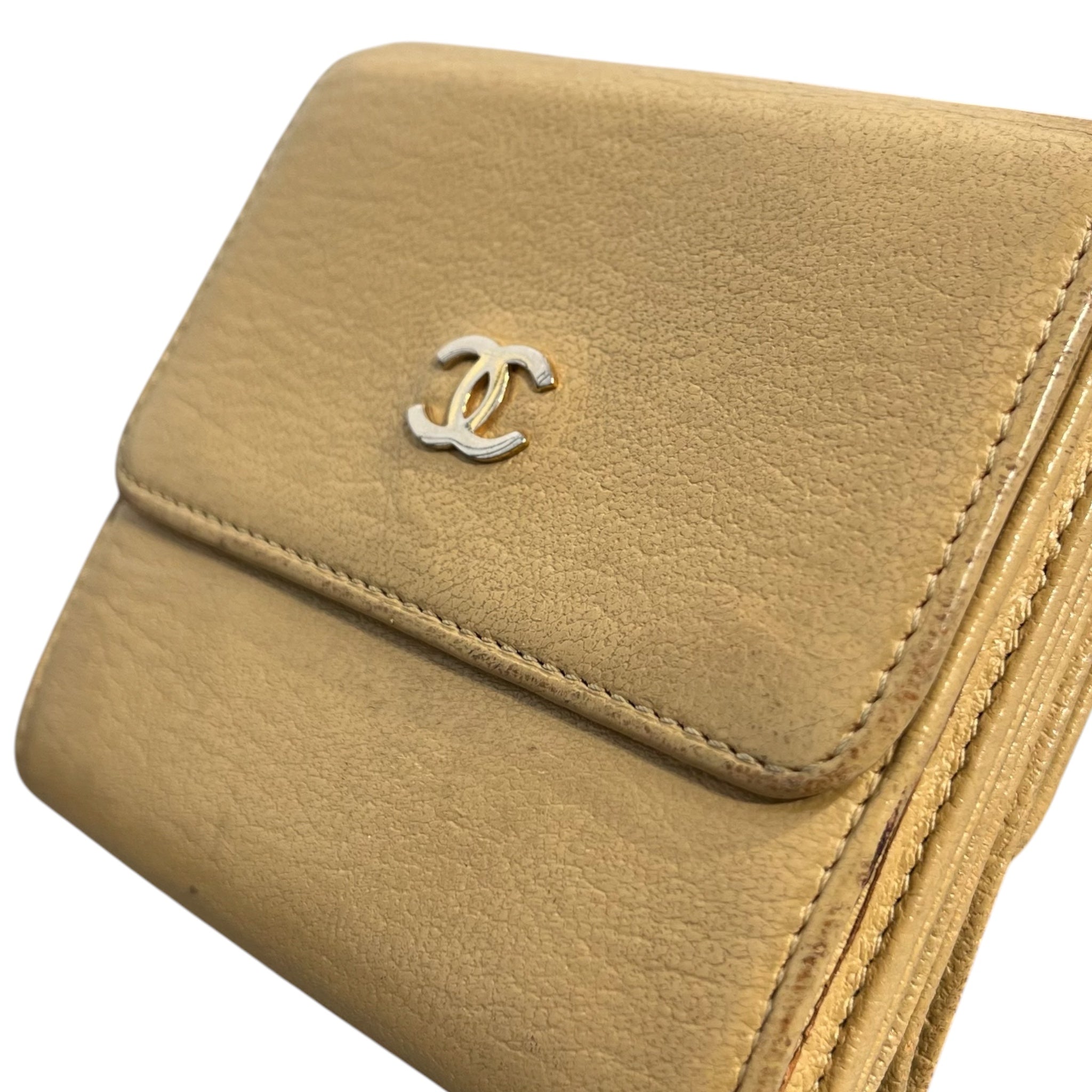CHANEL/Wallet/Leather/BEG/L's/vintage chanel silver tone view 6