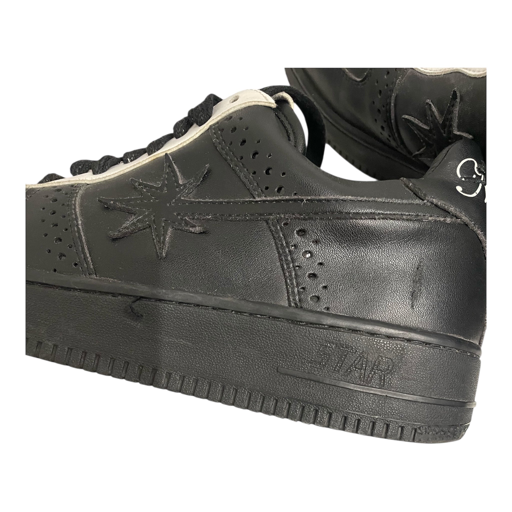 NUMBER (N)INE/Low-Sneakers/US 8/Leather/BLK/SKYWALK FORCE view 4