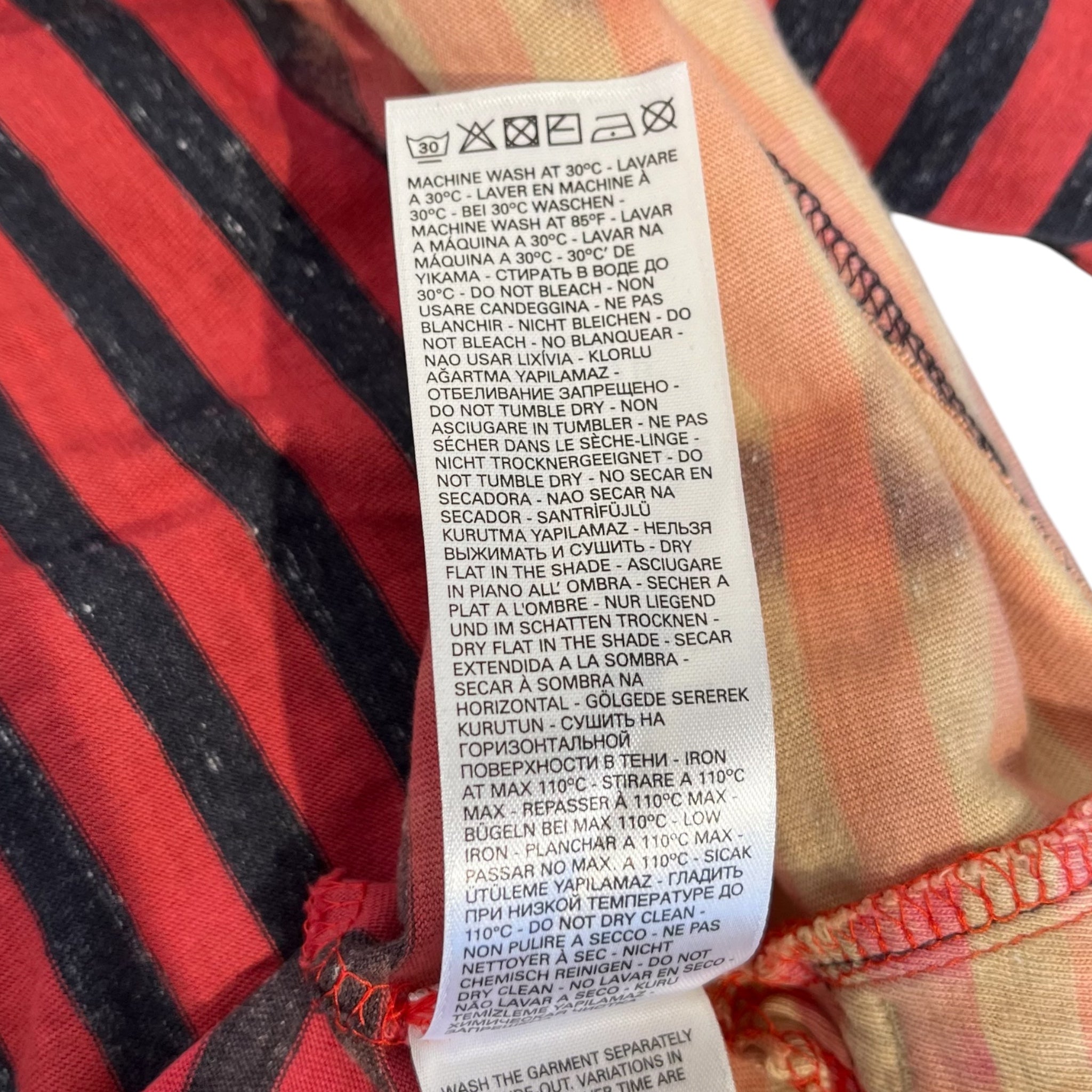 DIESEL/Tops/XL/Stripe/Cotton/RED/bleach stained ls shirt view 4