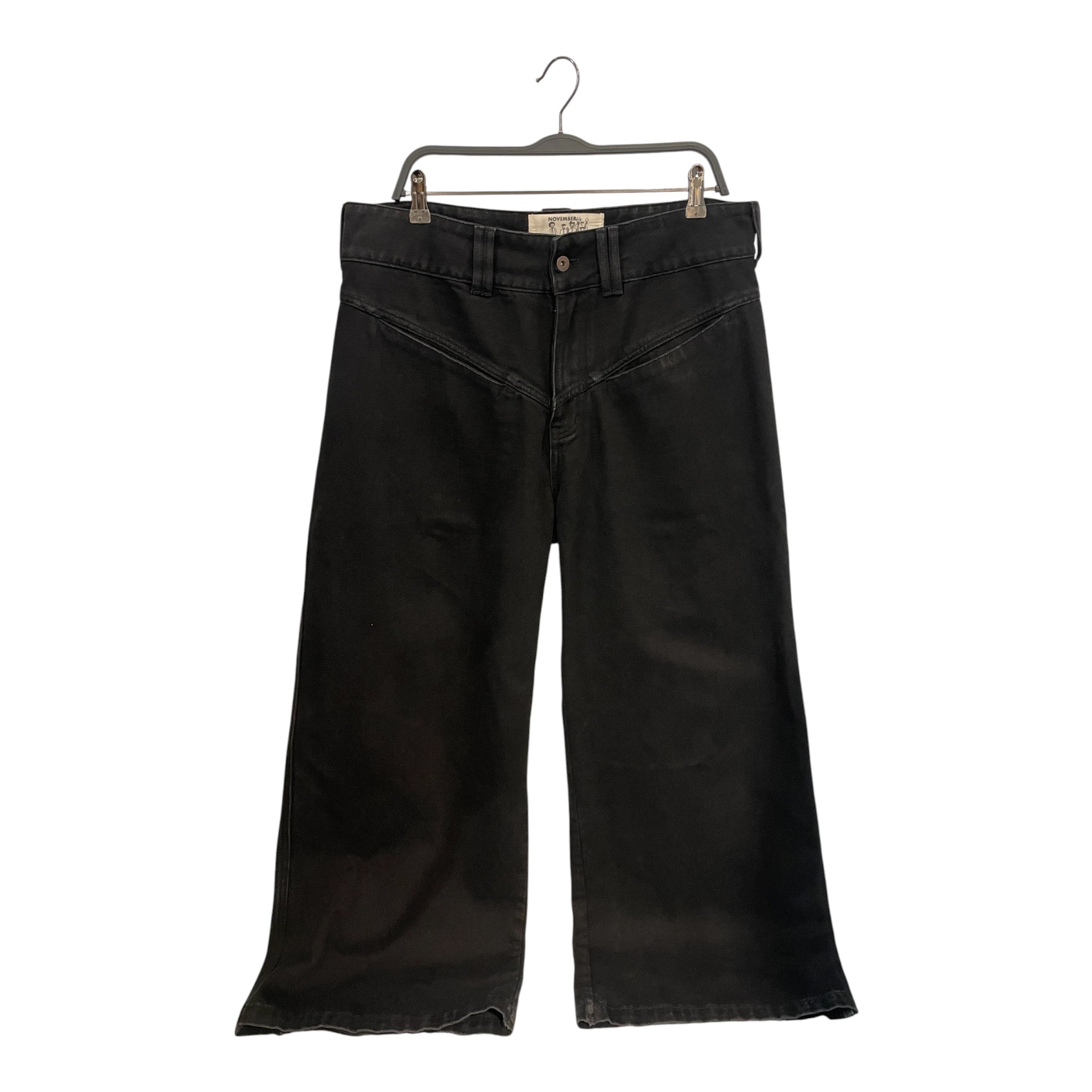 November /Straight Pants/36/Cotton/BLK/slanted pockets, wide, view 1